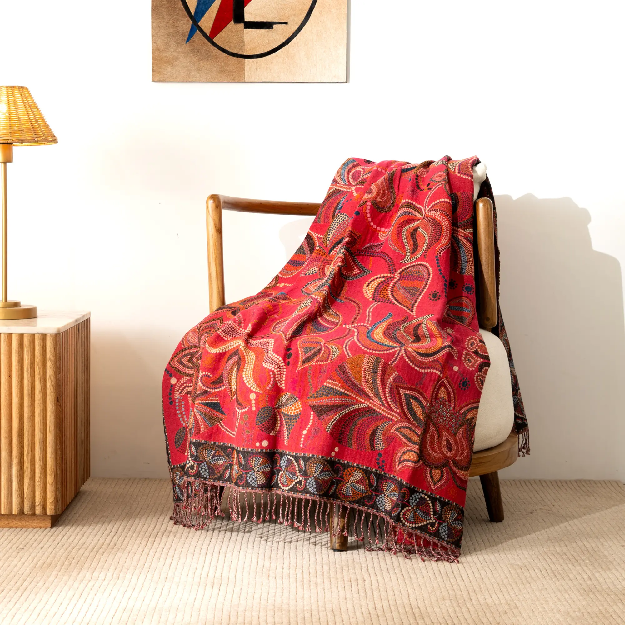 Crimson Whispers Throw 125cm x 175cm