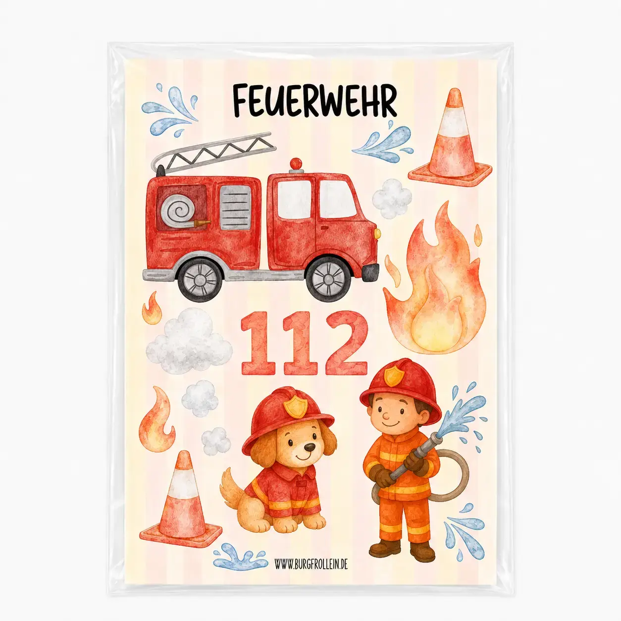 Iron-on patch set "Firefighter" (DIN A5)