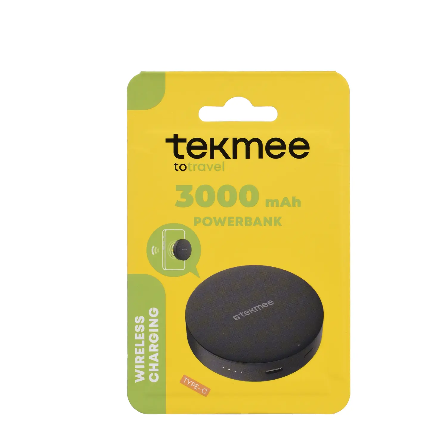Mini external battery, mini wireless power bank, 3000 mAh