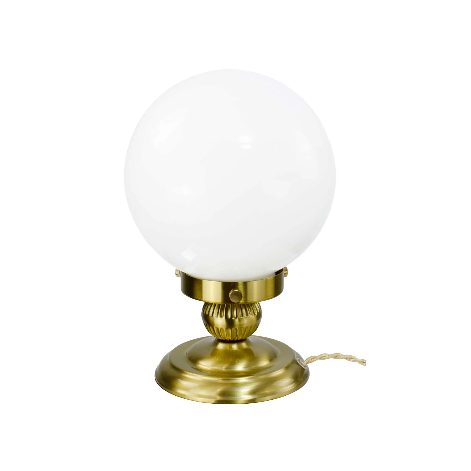 Art Deco style lamp in white glass and gold-tone metal, Réjane