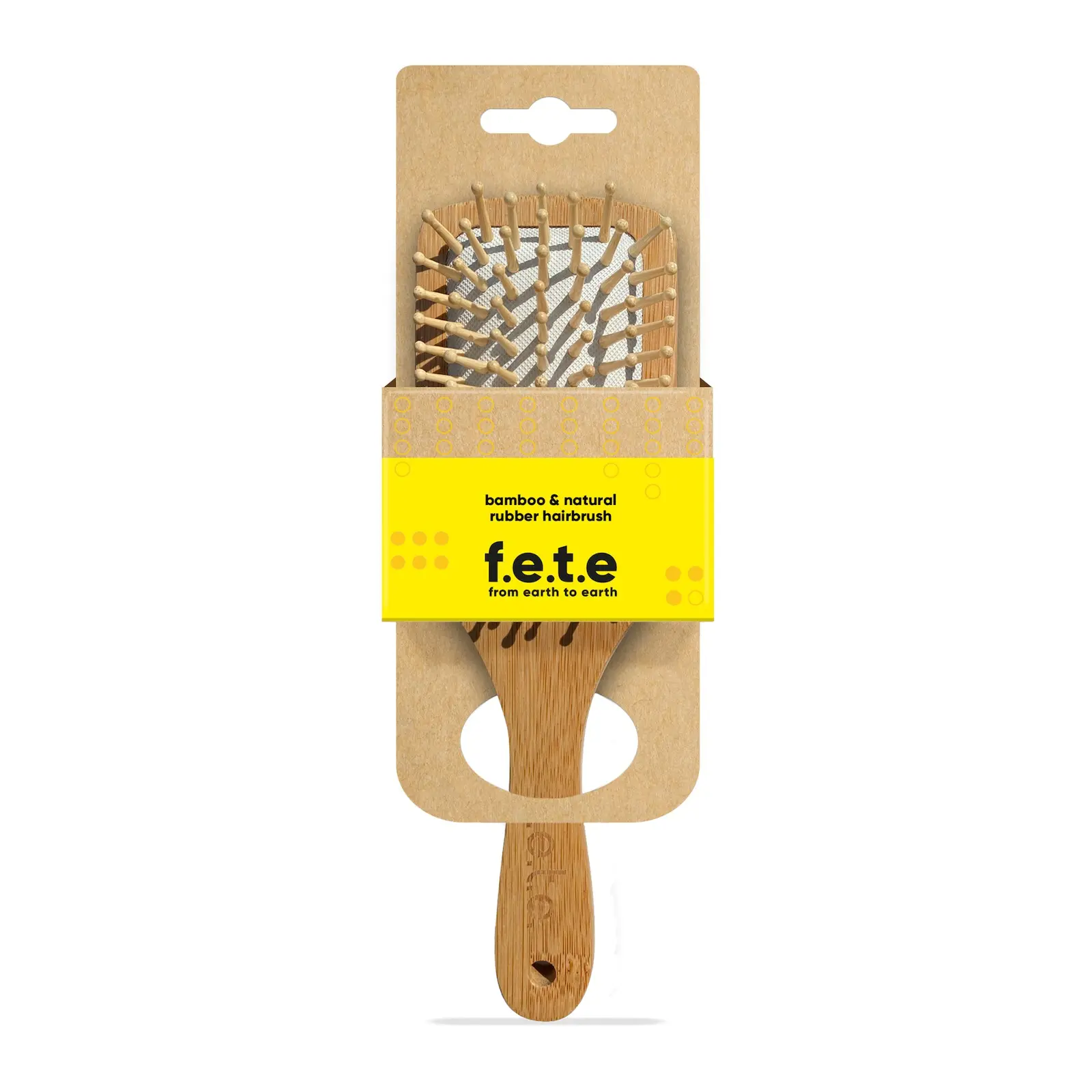f.e.t.e Spazzola per capelli grande in bambù e gomma naturale