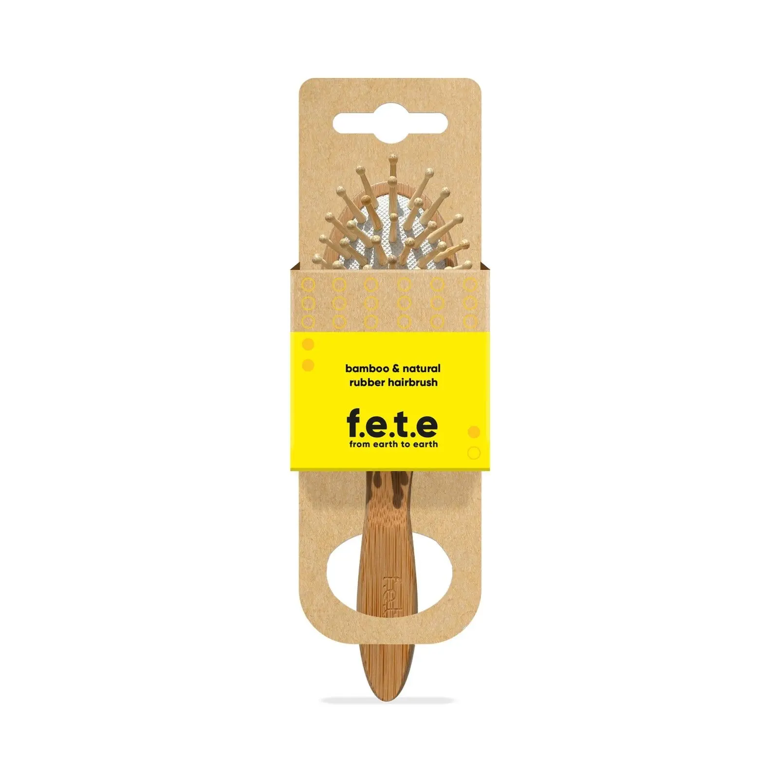 f.e.t.e Spazzola per capelli piccola arrotondata in bambù e gomma naturale