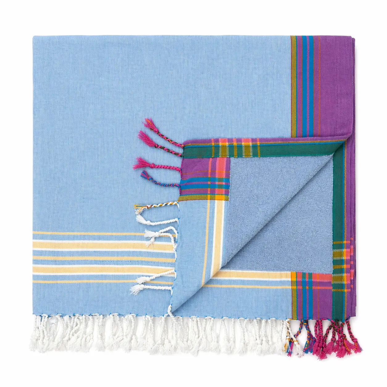 Serviette paréo bleu clair Kikoy