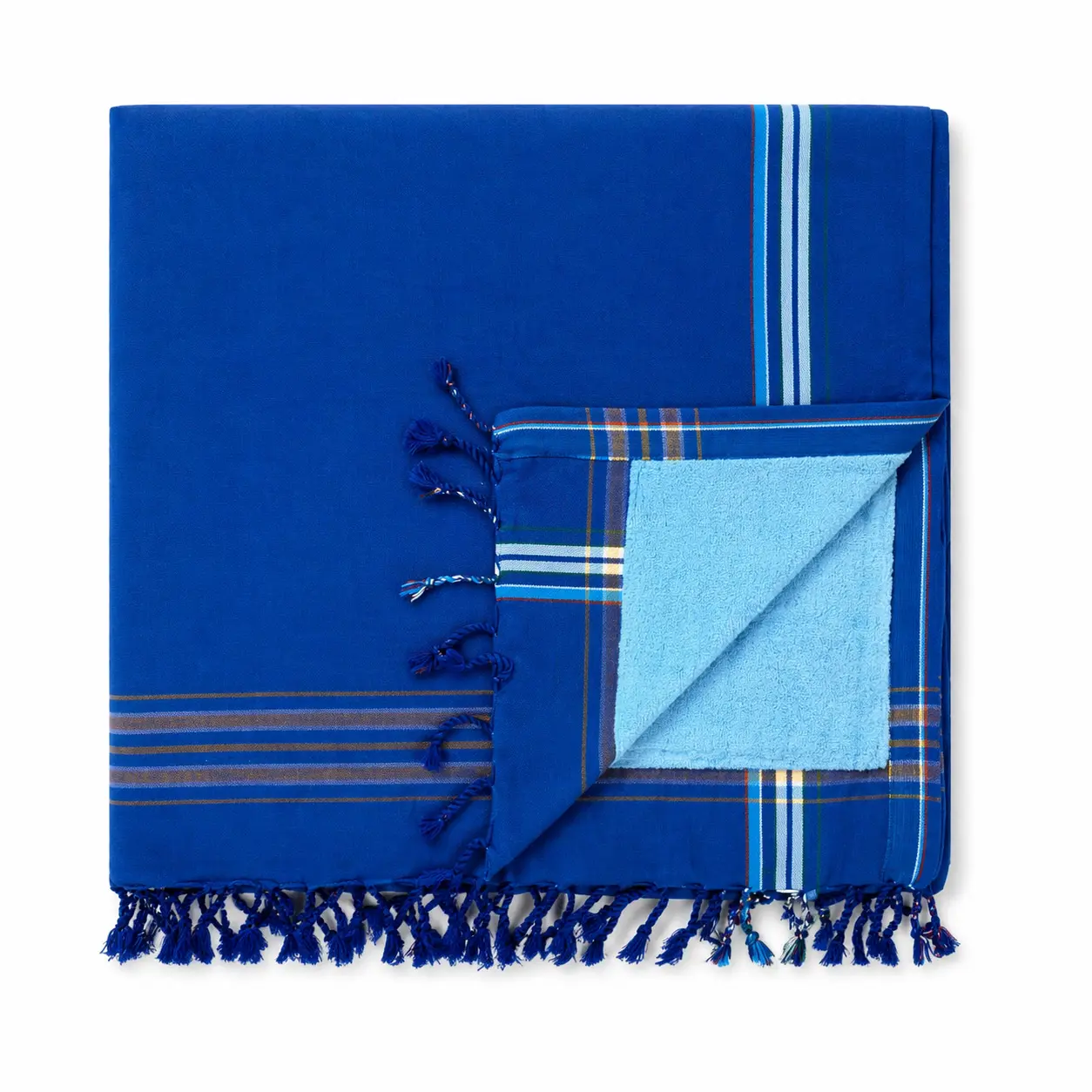 Serviette paréo bleue Kikoy