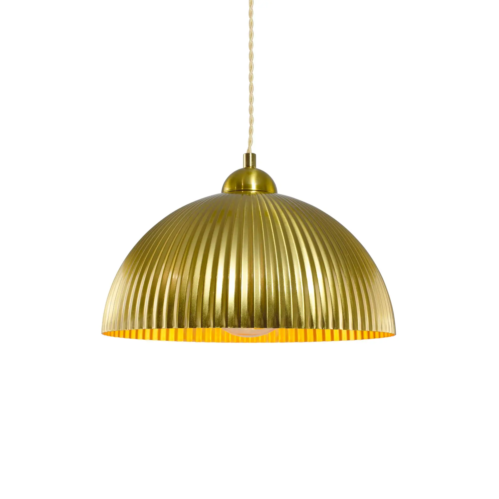 Orlan pleated gold metal pendant light
