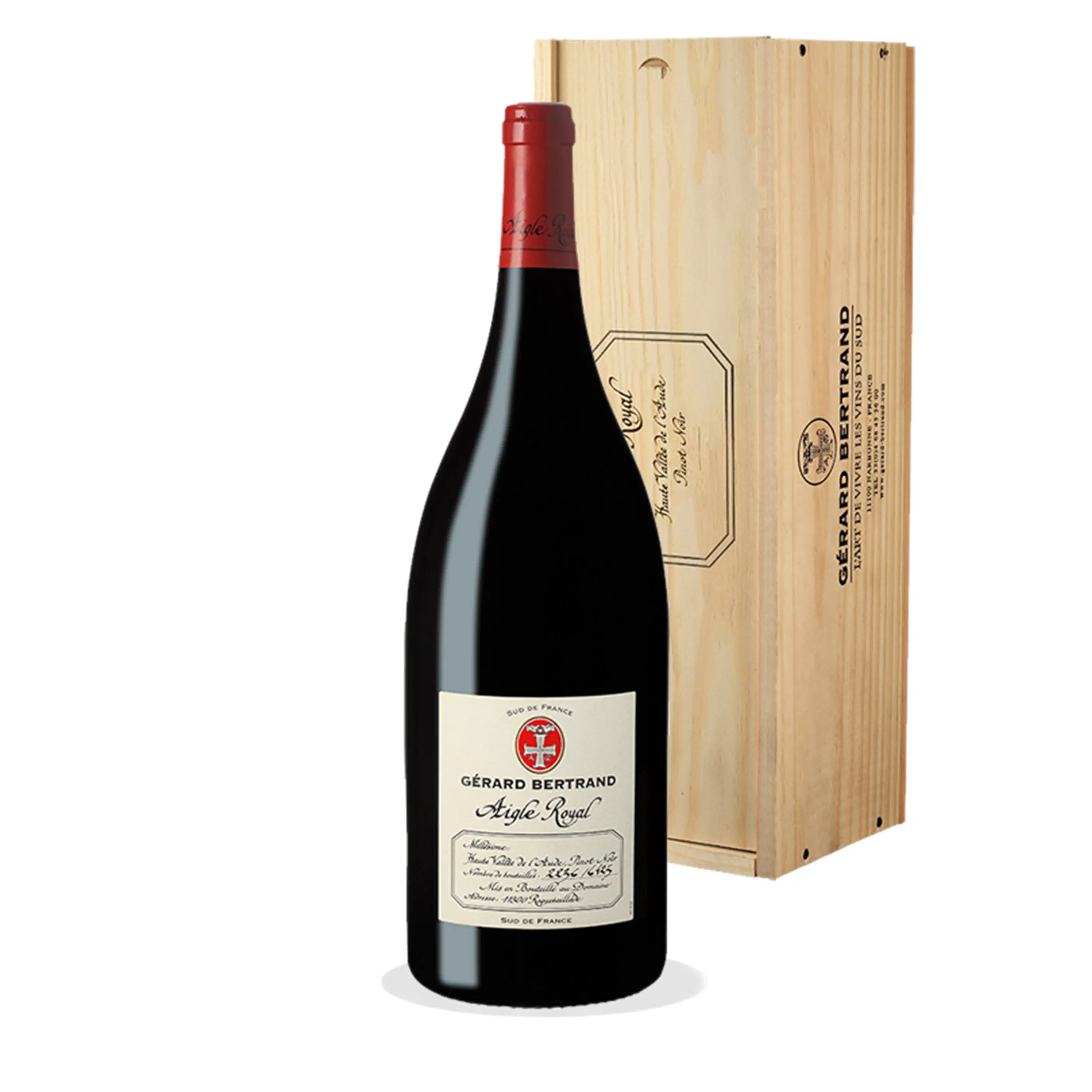 Aigle Royal Pinot Noir 2022 Magnum 150cl avec caisse bois vin rouge