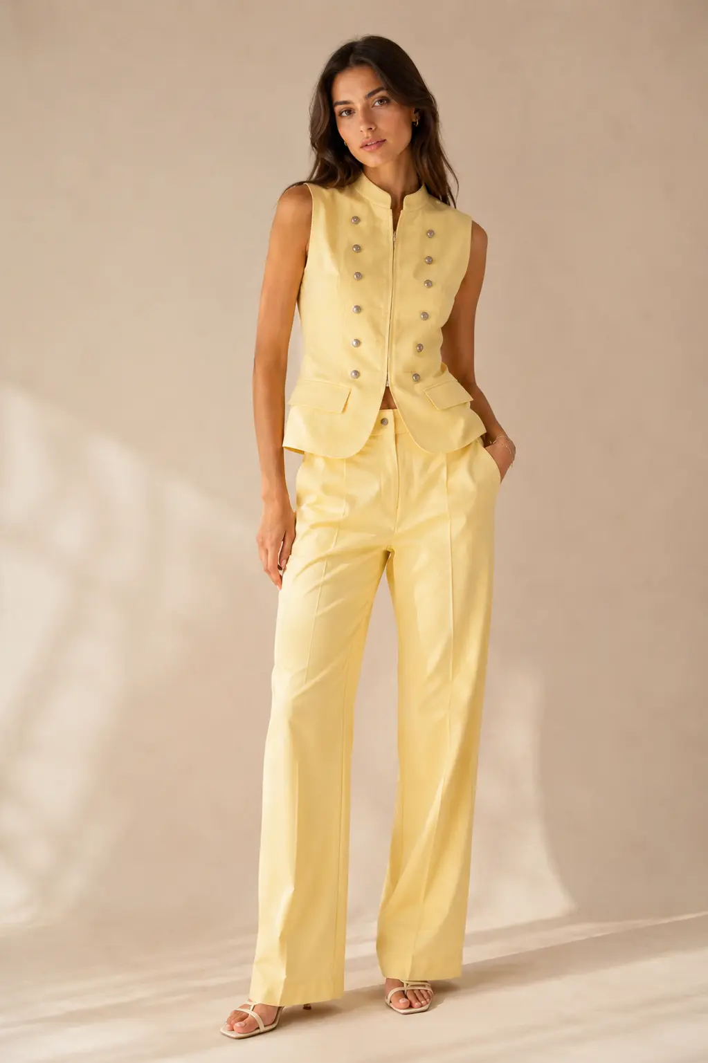 Elegant straight-leg tailored trousers - ZELIA