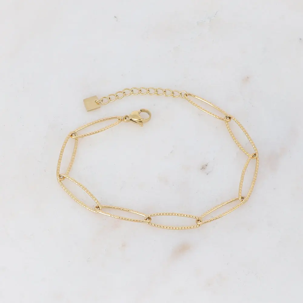 Bracelet Carl - maillons ovales striées