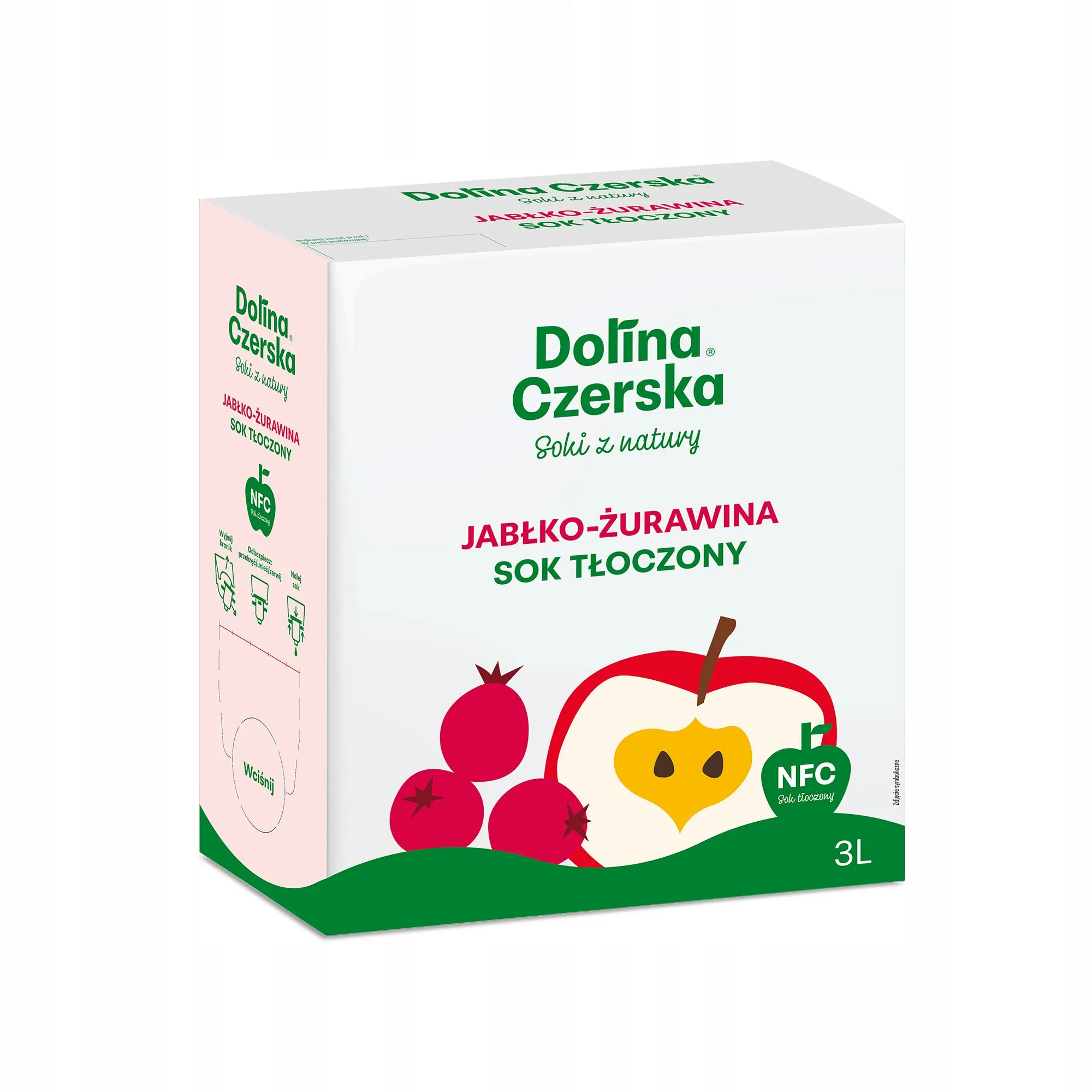 Jus de pomme et de canneberge NFC 100 % – Pressé à froid, 3 L