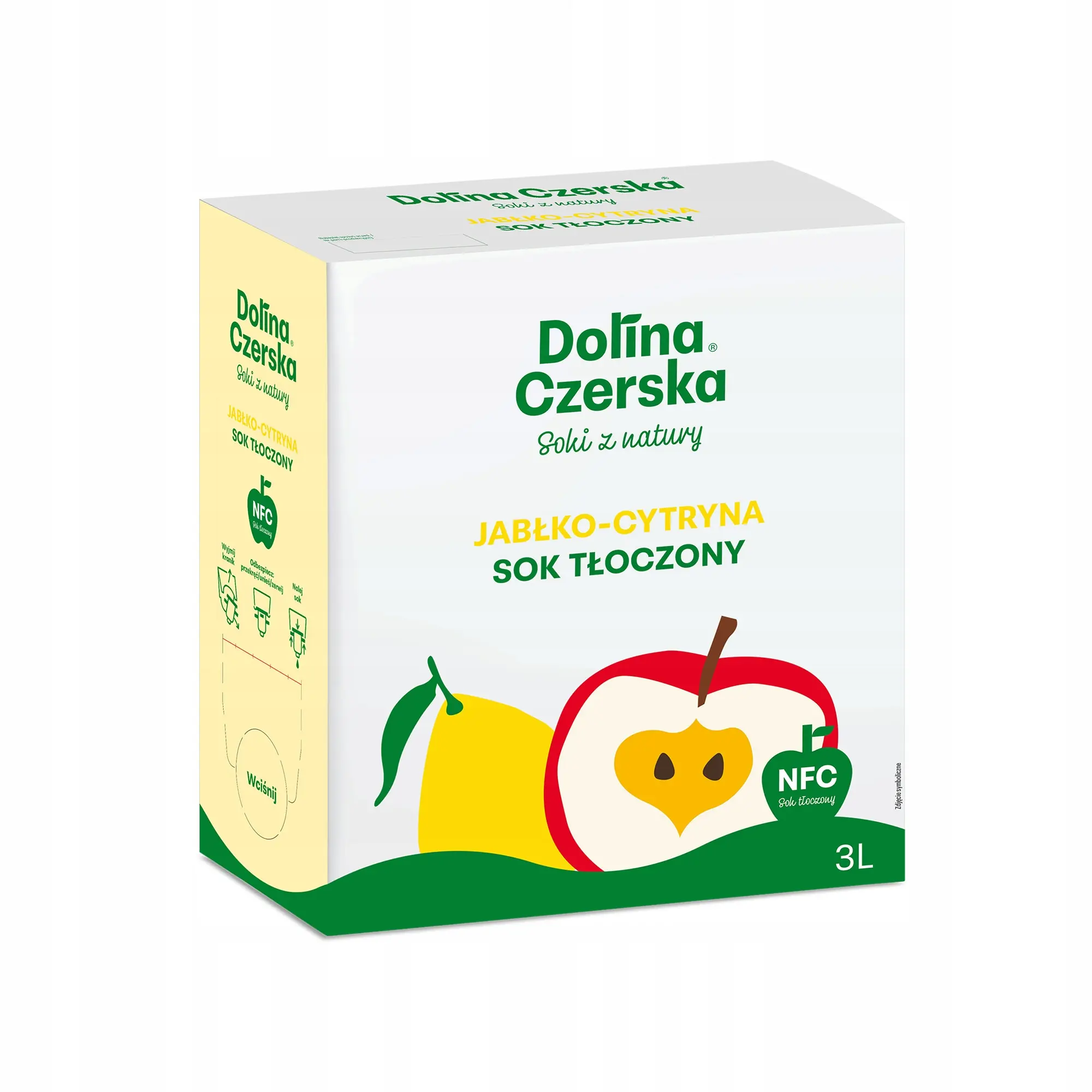 Jus de pomme et de citron NFC 100 % – Pressé à froid, 3 L