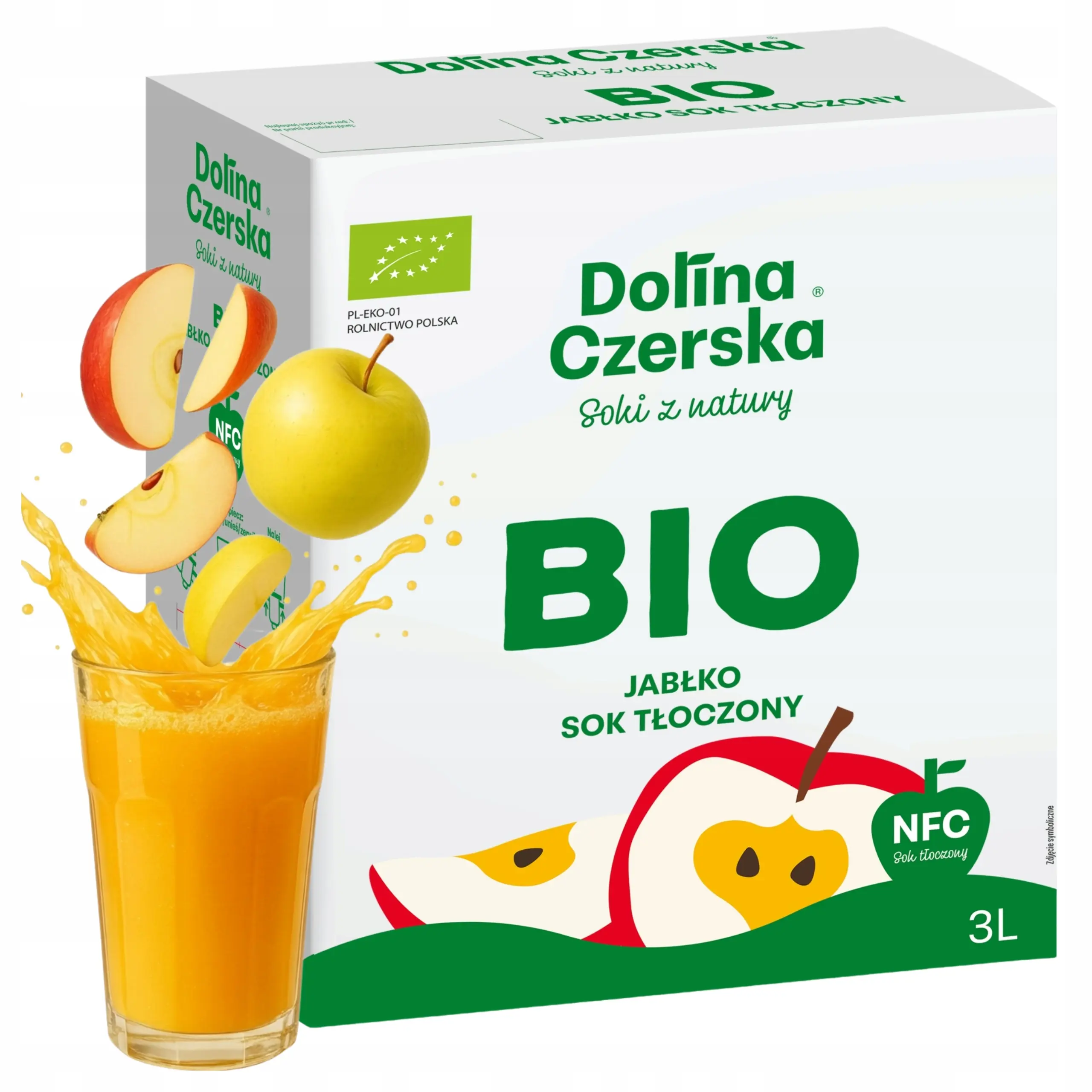 Jus de pomme NFC 100 % BIO (Biologique) – Pressé à froid, 3 L