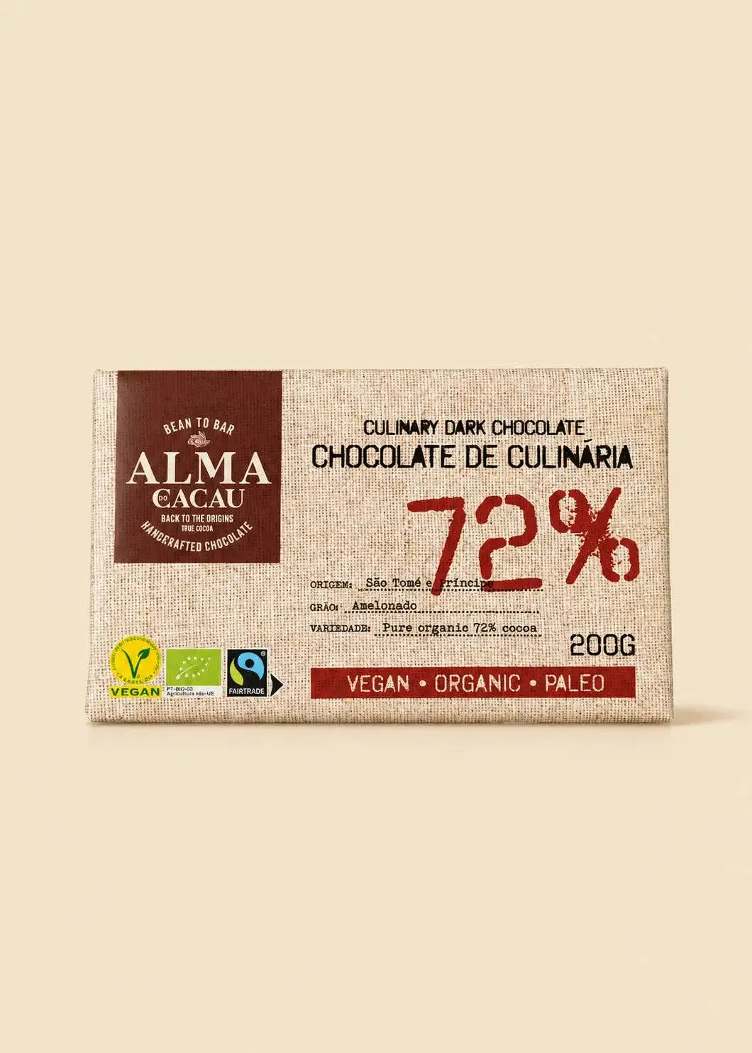 Alma do Cacau Organic 72% Cooking Chocolate 200g