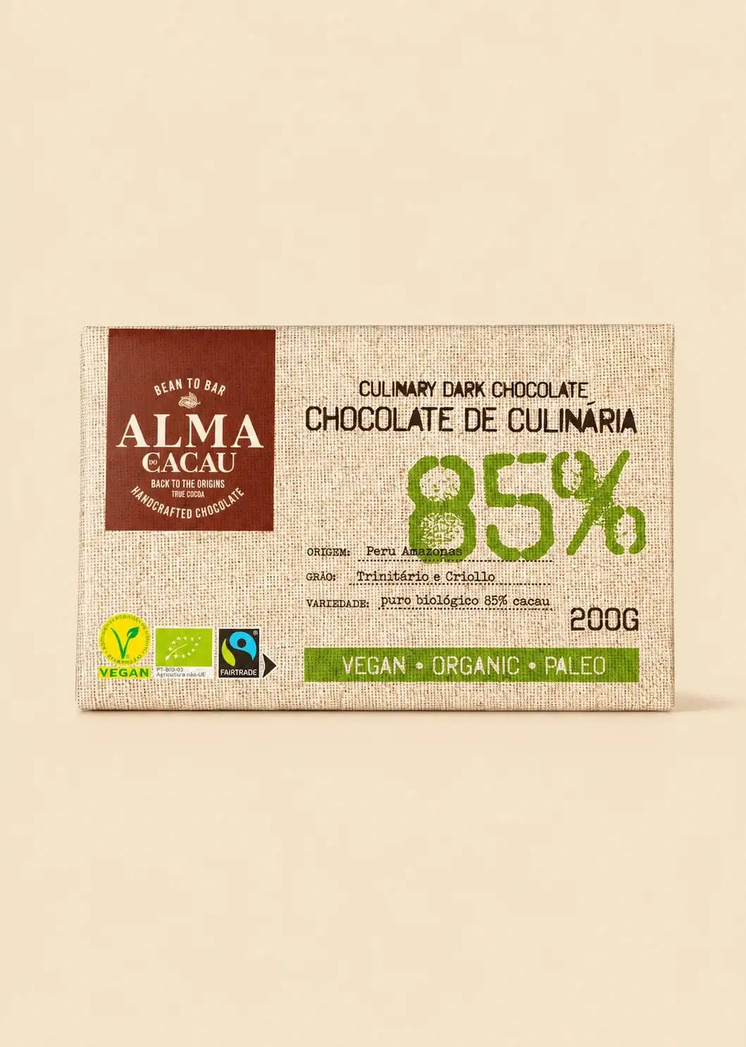 Alma do Cacau Organic 85% Cooking Chocolate 200g
