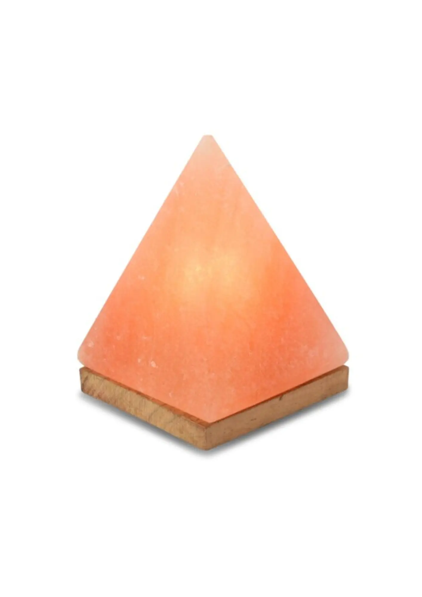 Himalaya Salt Dreams Salzlampe, Pyramide mit Holzsockel, 45064, Orange, 12,5 x 12 x 17,5 cm