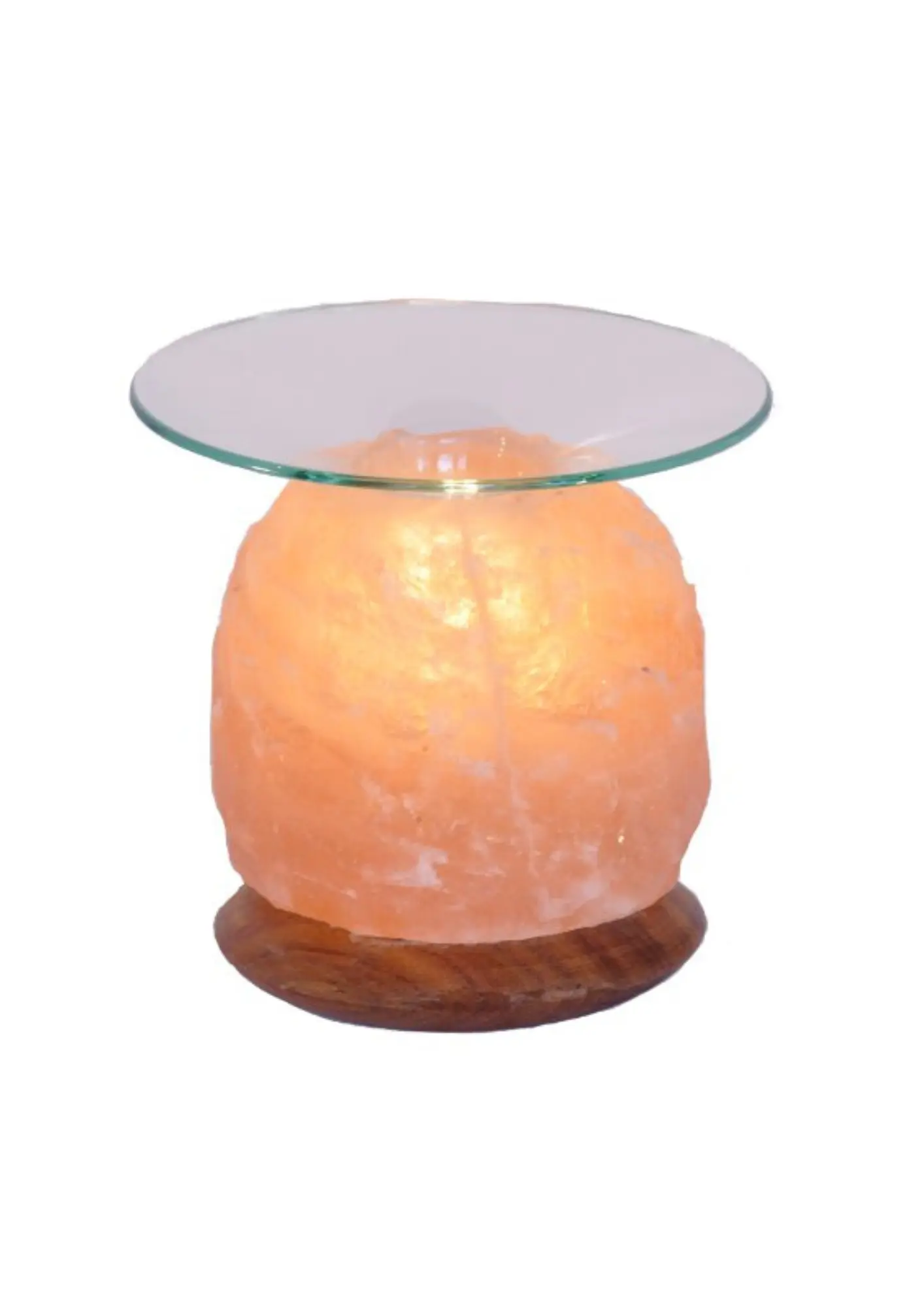 Himalaya Salt Dreams Aromalampe Natur mit Holzsockel, 45224, ca. 13 cm hoch