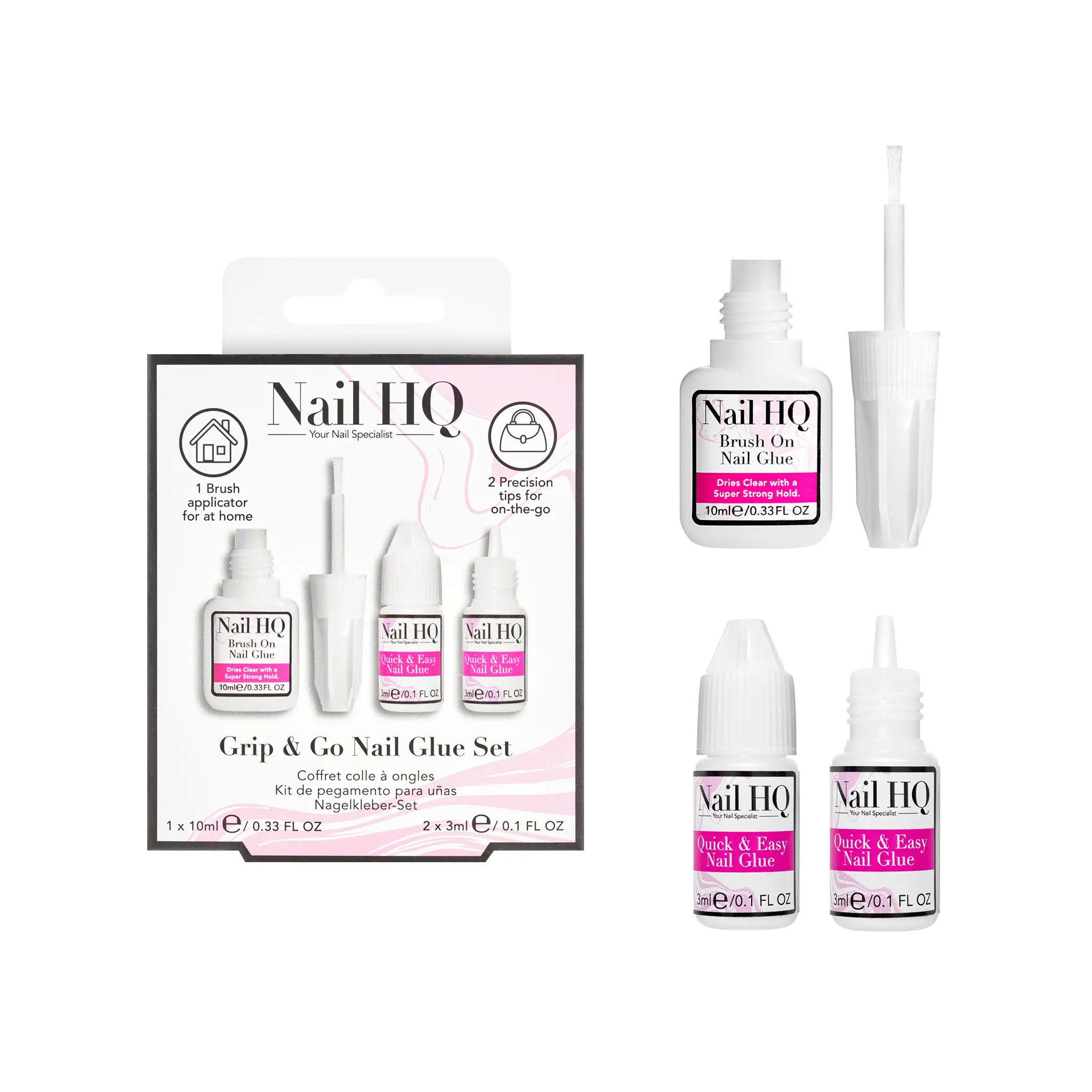 Nail HQ Grip & Go Nagelkleber-Set