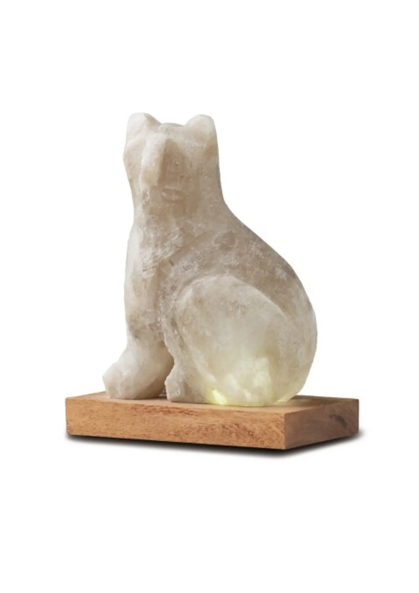 Himalaya Salt Dreams, USB-Katze, Graue Linie, mit Holzsockel, 42081, 13 cm hoch