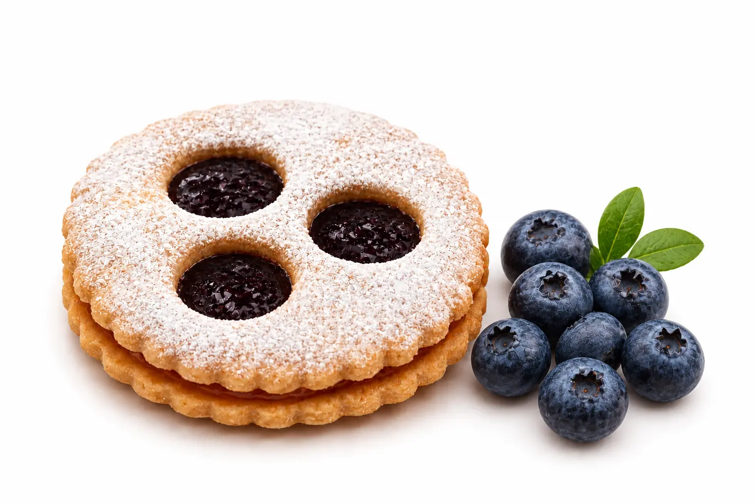 Blueberry-Coated Shortbread Cookies - carton of 12 bags of 350g