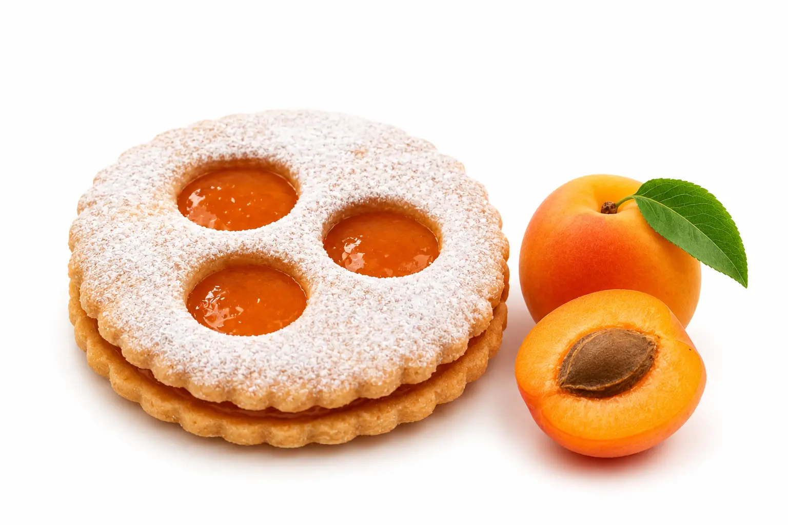 Apricot-Covered Shortbread Biscuits - carton of 12 bags of 350g