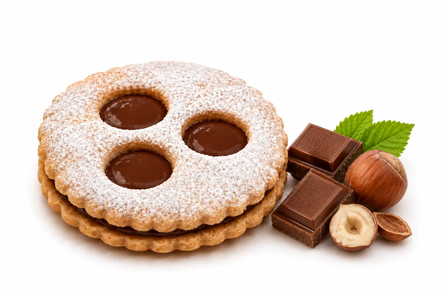 Chocolate-Hazelnut Coated Shortbread Biscuits - box of 12 bags of 350g