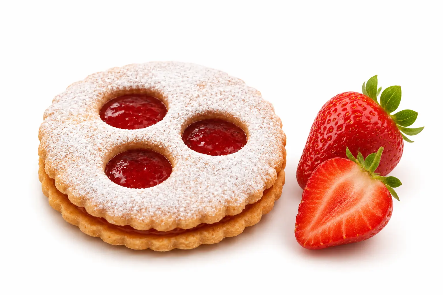 Strawberry-Covered Shortbread Cookies - carton of 12 bags of 350g
