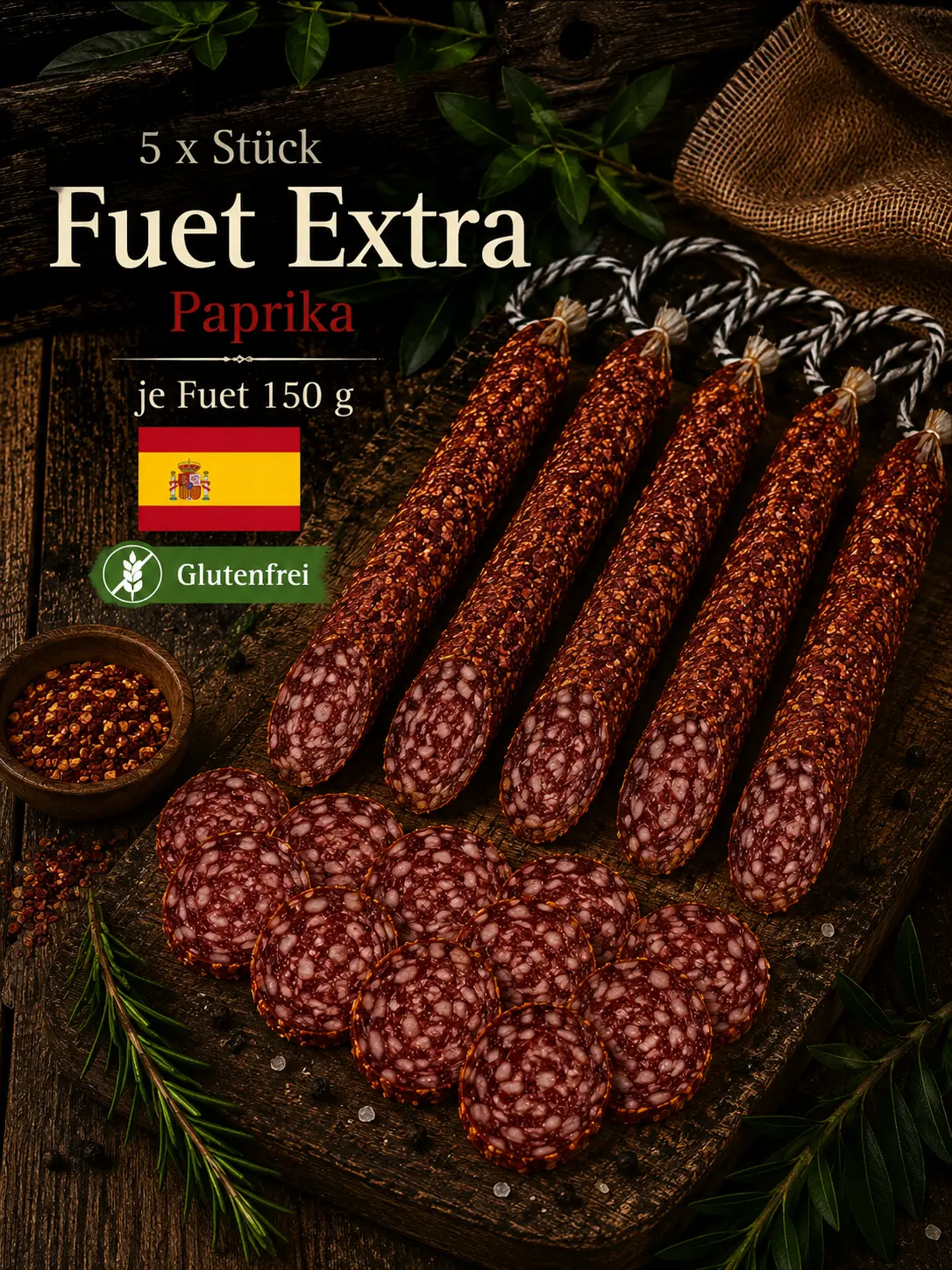 Salami Fuet Extra Paprika d'Espagne