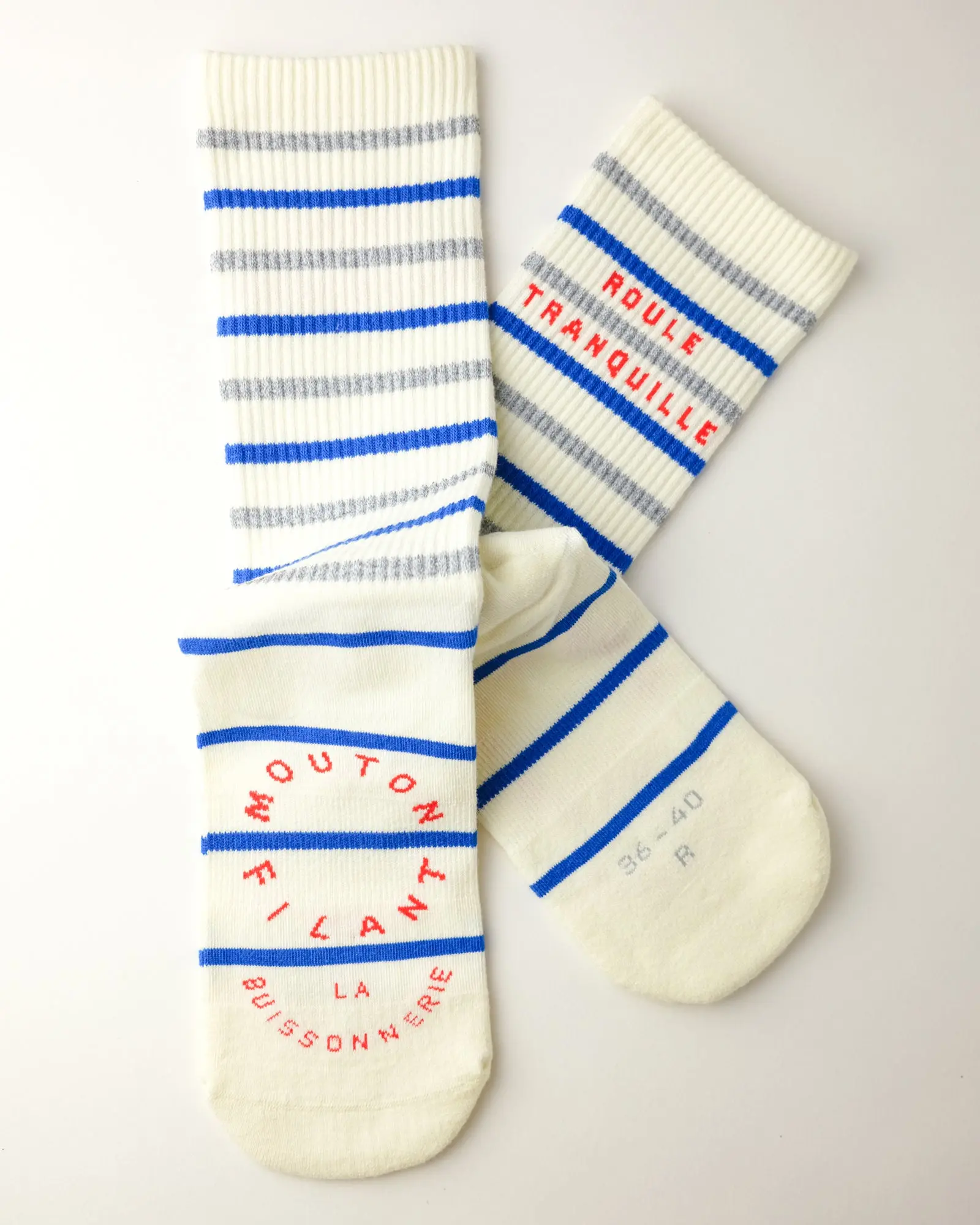 Pauline Chaussettes Réfléchissantes - Azur / Rayures bleues - Chic et sécurité