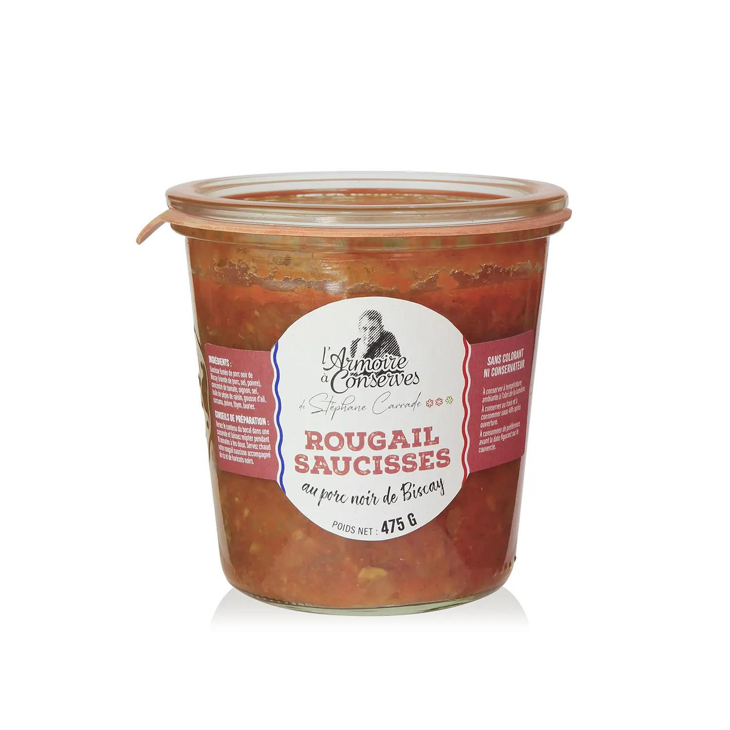 Rougail-Würstchen mit schwarzem Biscay-Schweinefleisch, 475 g