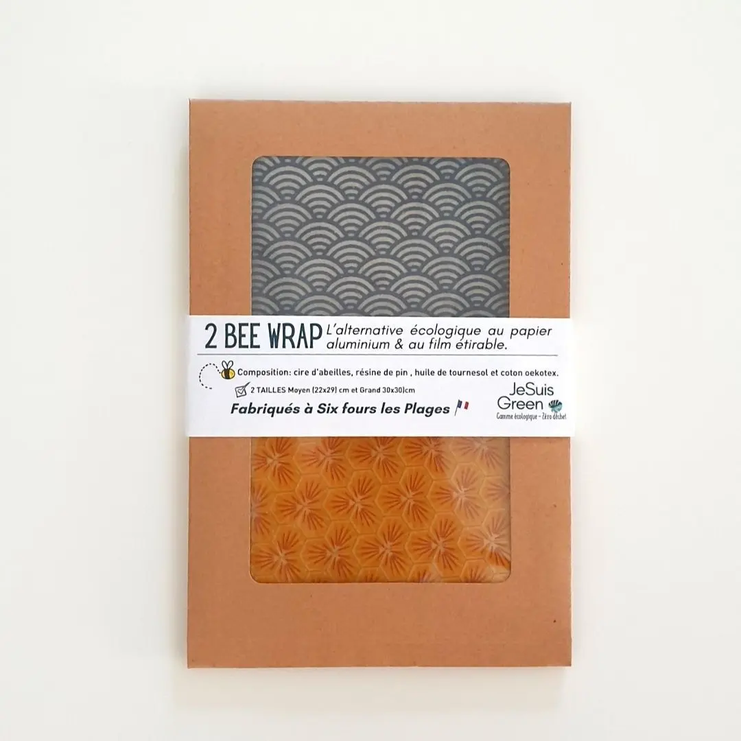 Bee Wrap Reusable and zero waste packaging 2 duo sizes M (22cm*29cm), L (30cm*30cm)