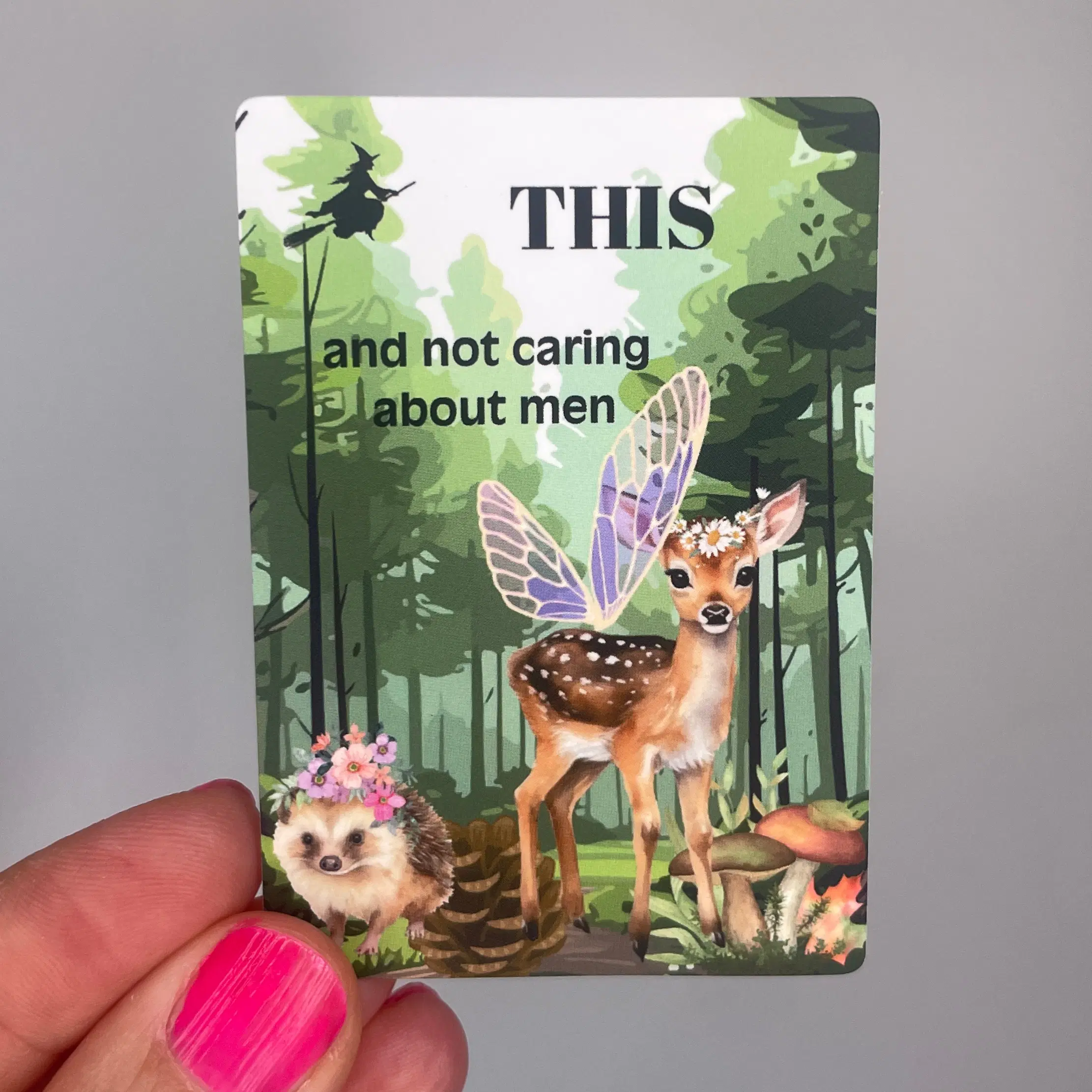 THIS and not caring about men Sticker