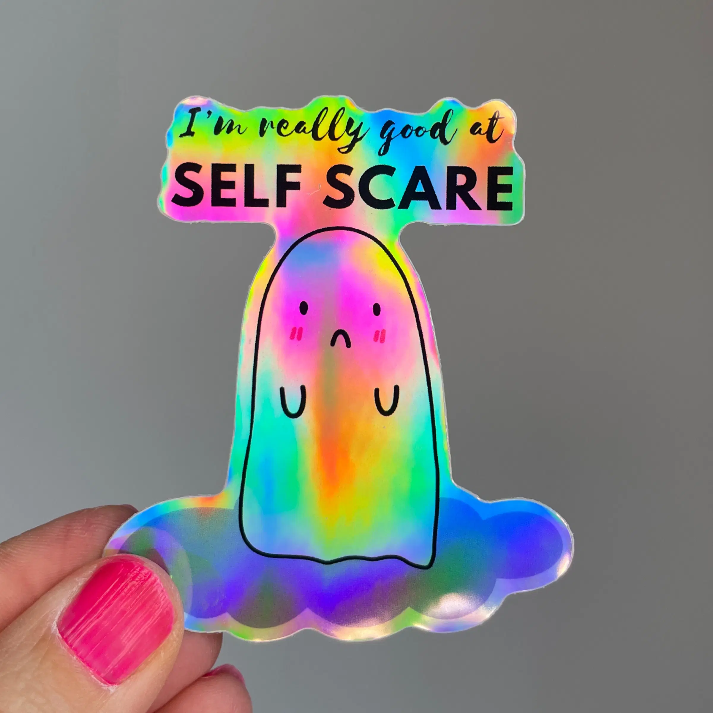 Self-scare stickers
