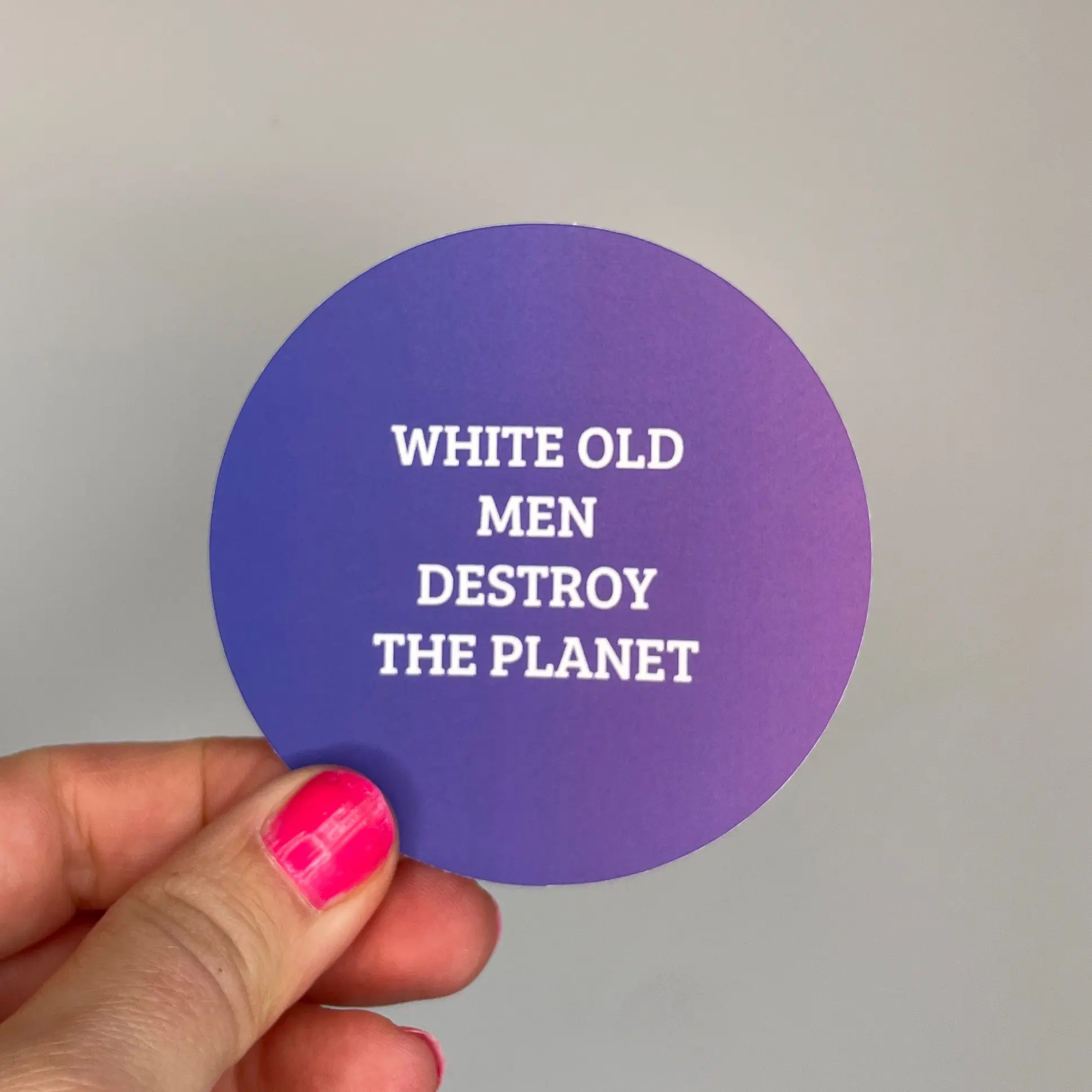 white old men destroy the pleatn sticker