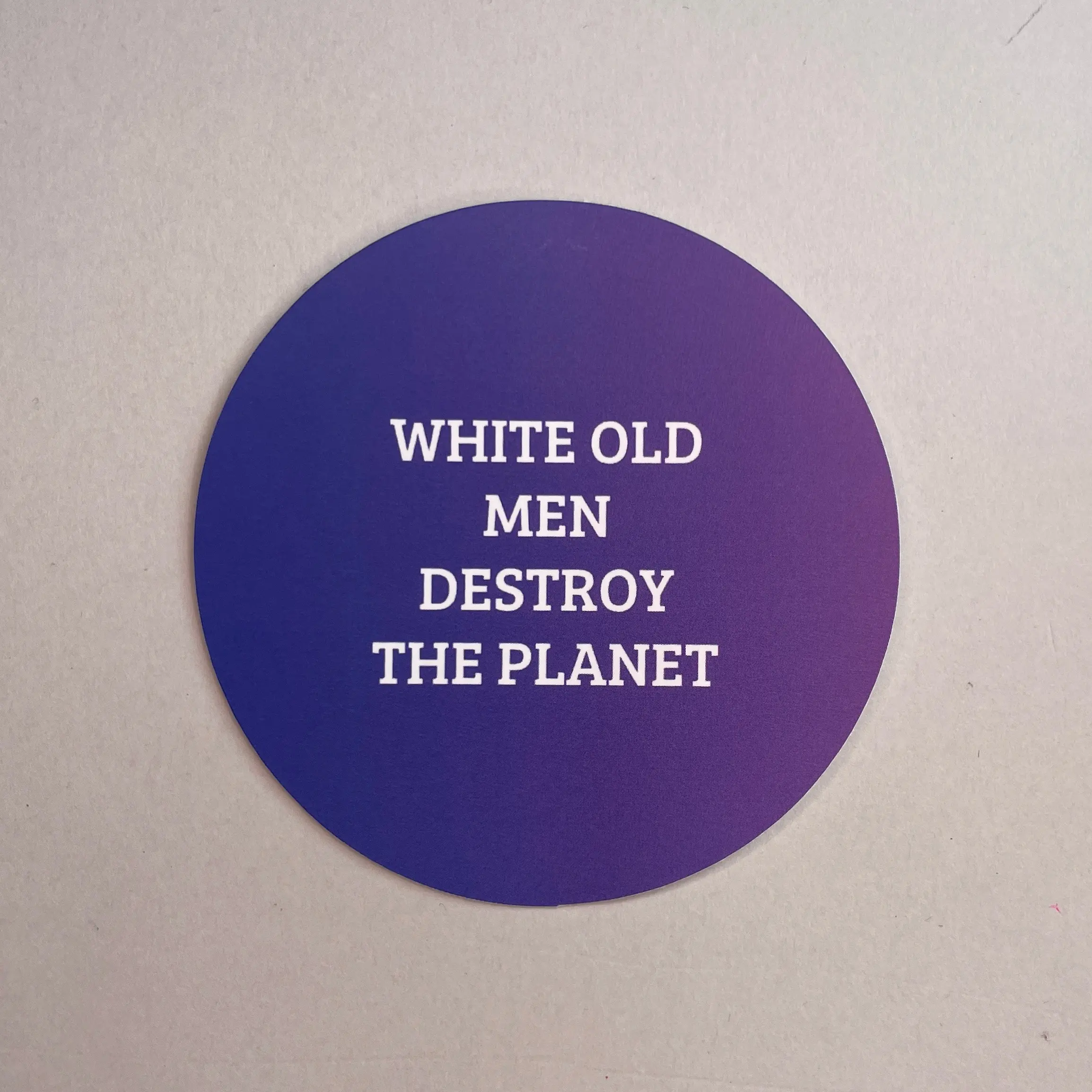 white old men destroy the pleatn Sticker