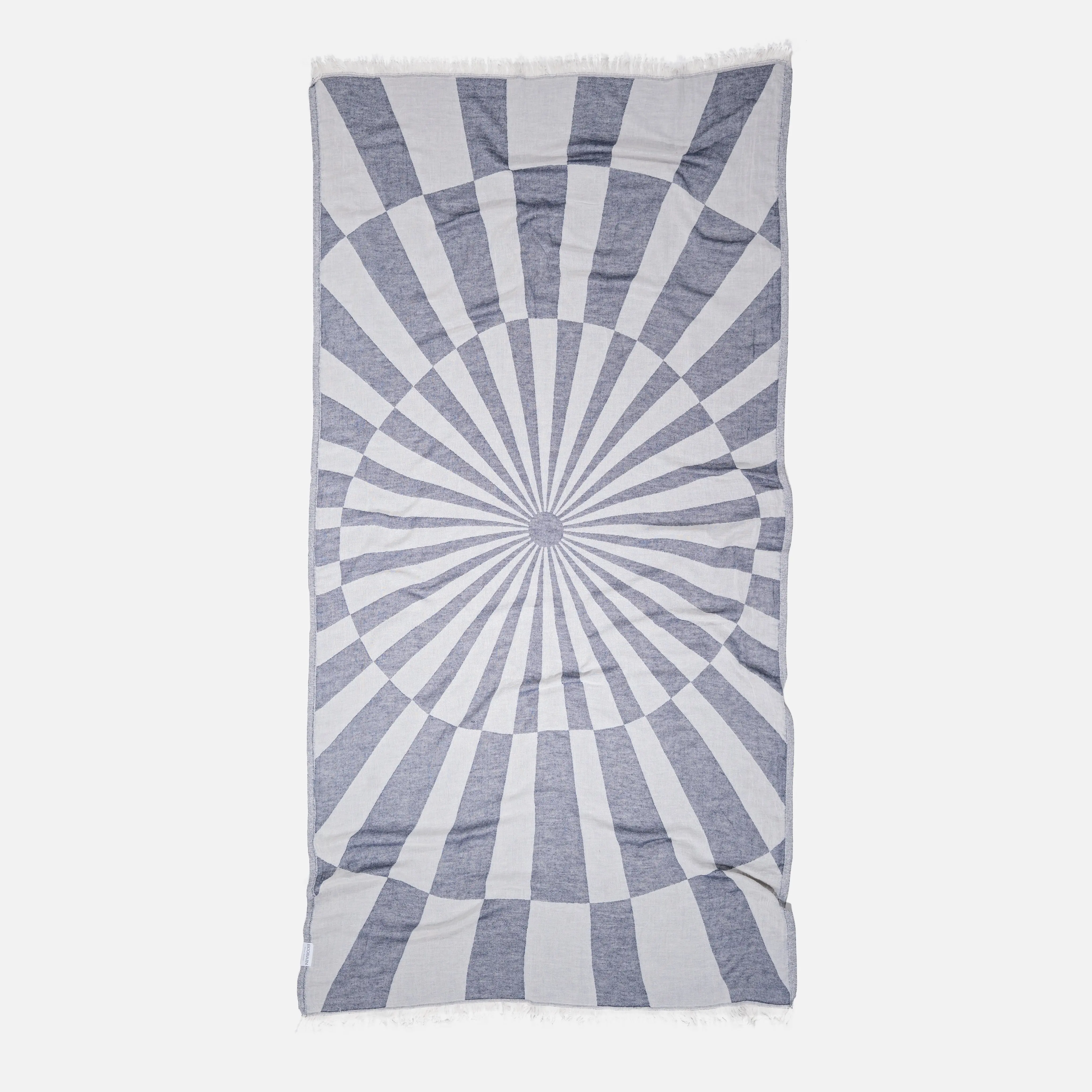 Serviette Ecobain « Optique » | Midnight Anchor (Bleu foncé)