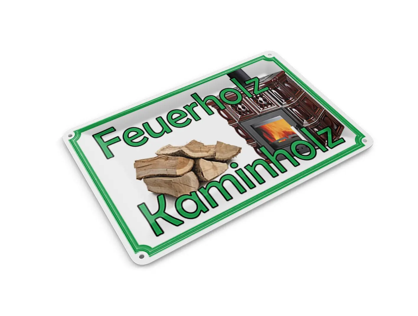 Tin postcard advertisement 10x14 cm Firewood Firewood Decorative sign