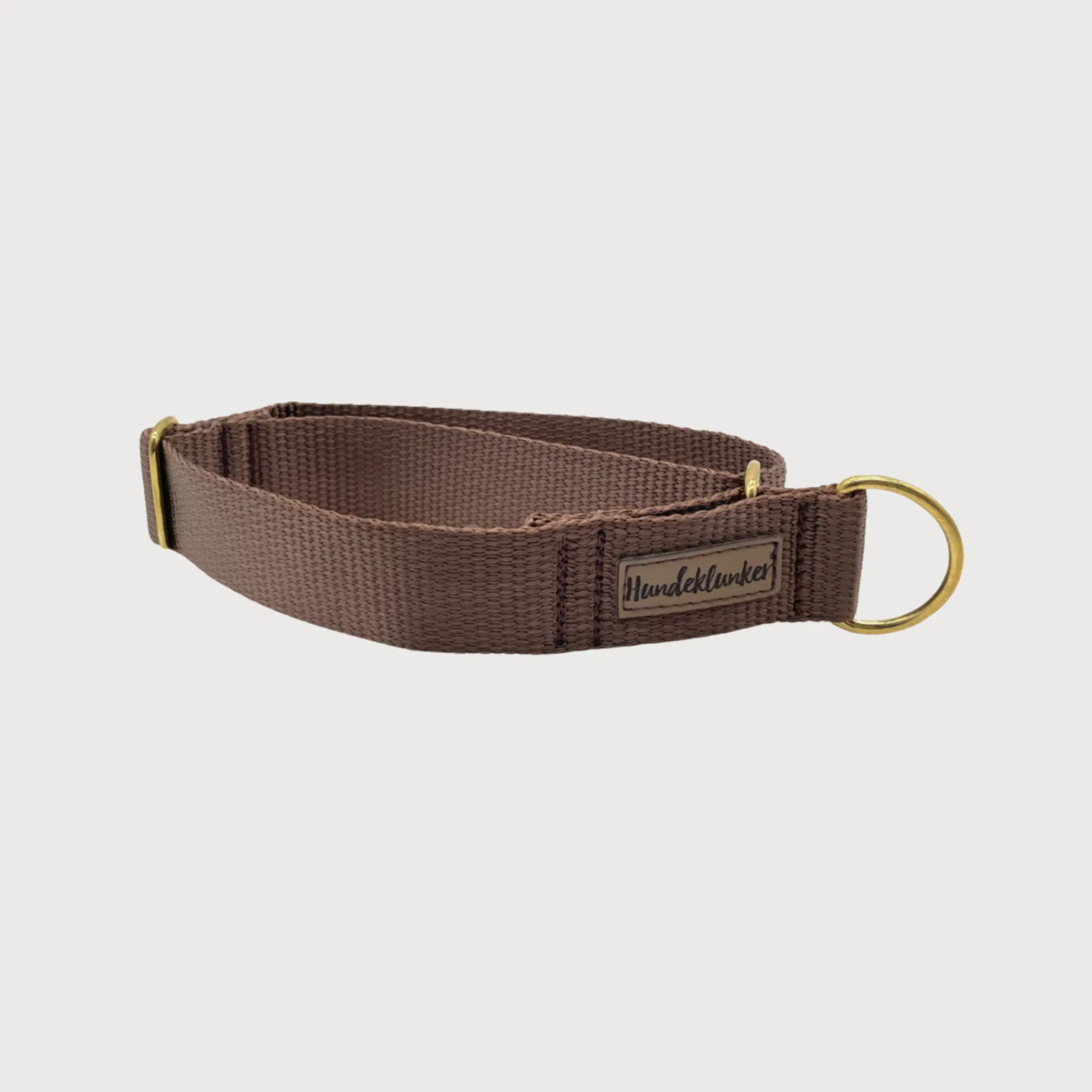 Collier martingale marron basique pour chien