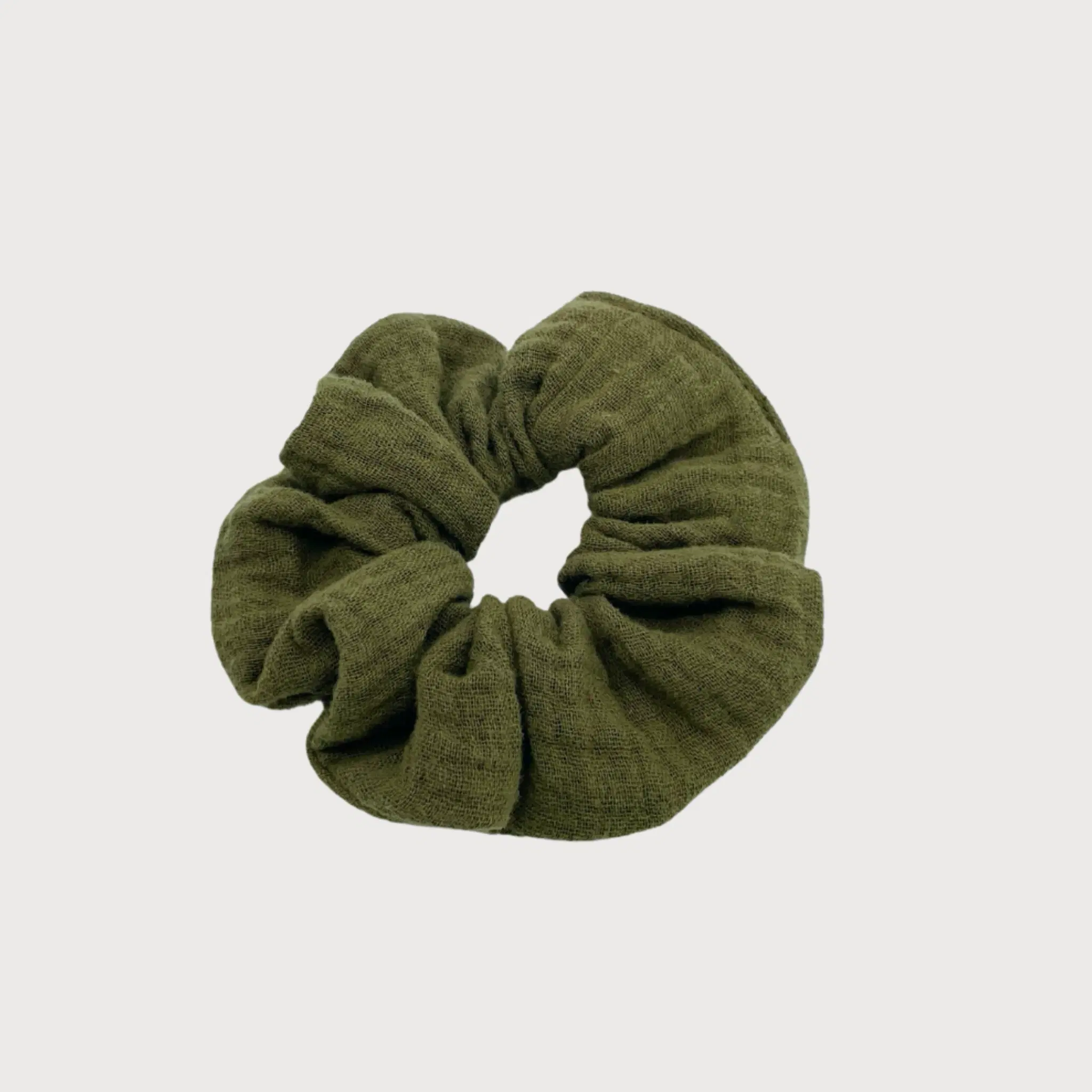 Chouchou en mousseline olive