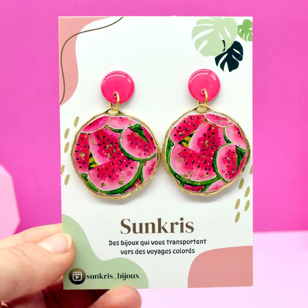 Watermelon Costume Jewelry, Resin, Stainless Steel