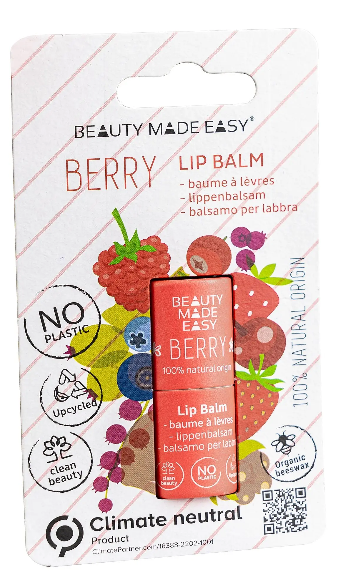 Baume à lèvres en tube de papier - BERRY