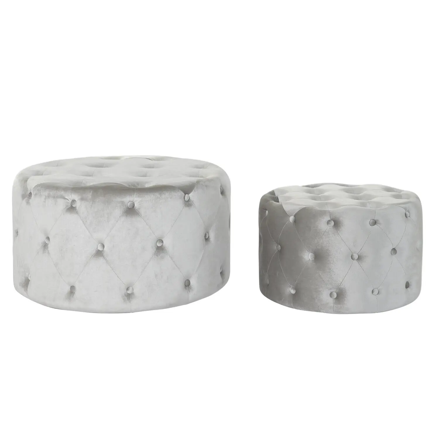 Footstool set 2 velvet mdf 78x78x42 velvet