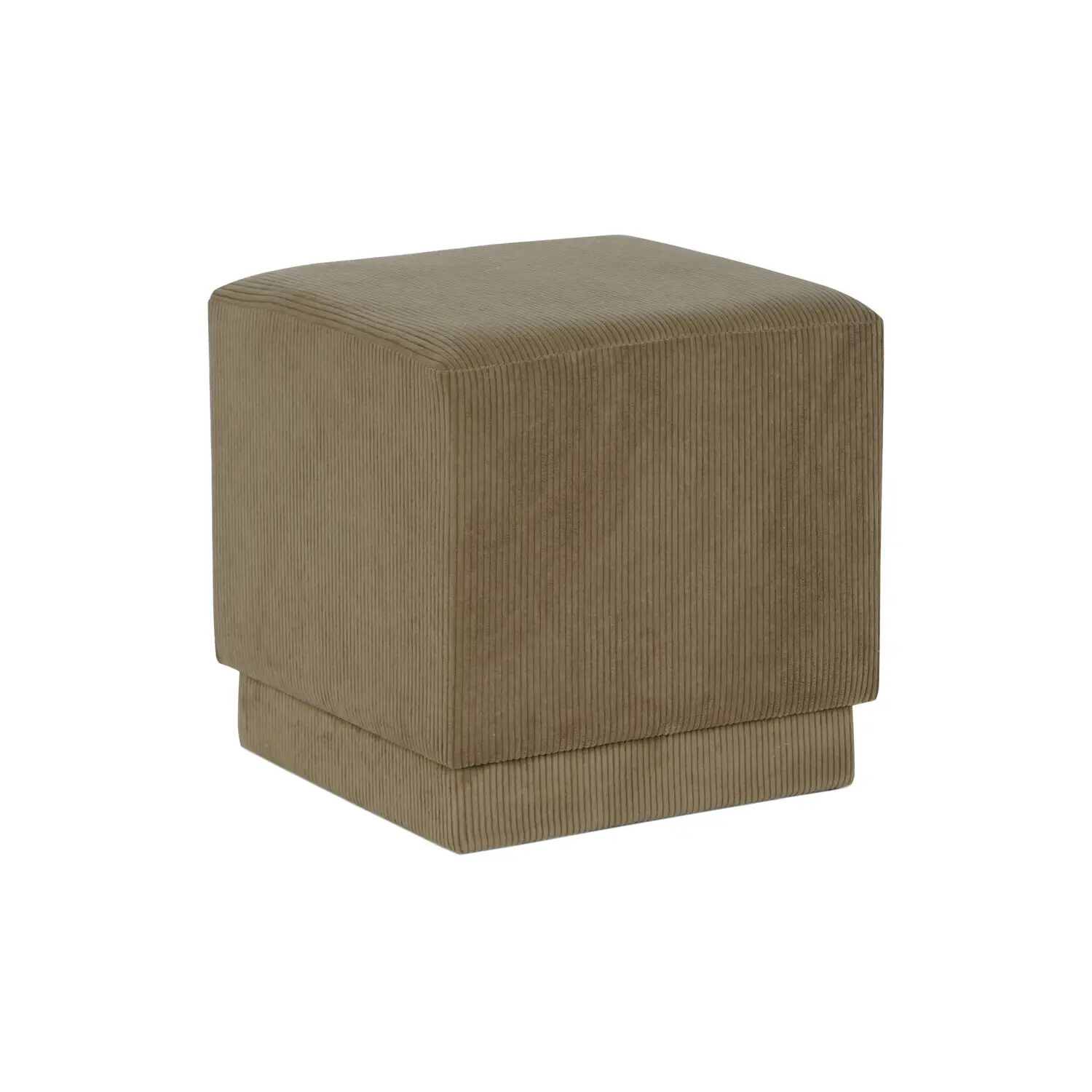 Polyester mdf footrest 40x40x40 brown corduroy