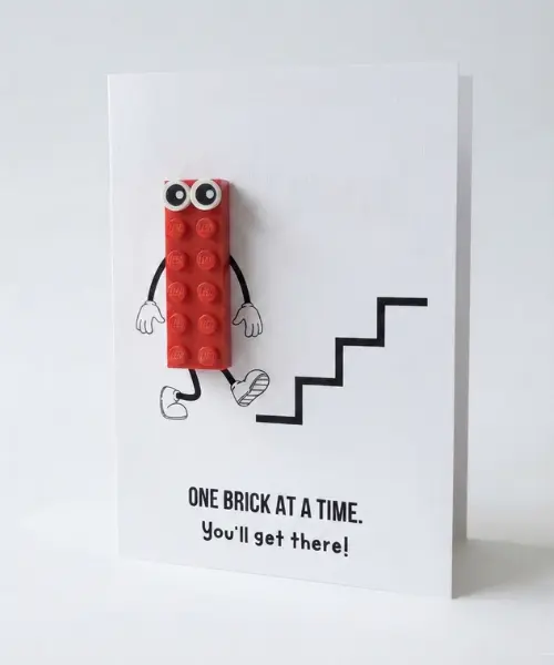 "One Brick at a Time" Postal card