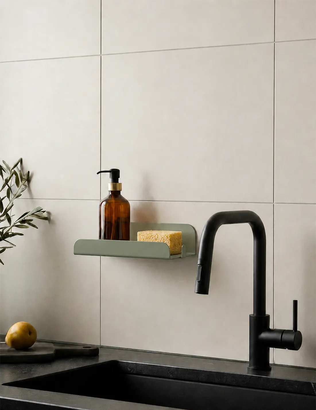 Designer wall-mounted kitchen shelf | With or without drilling