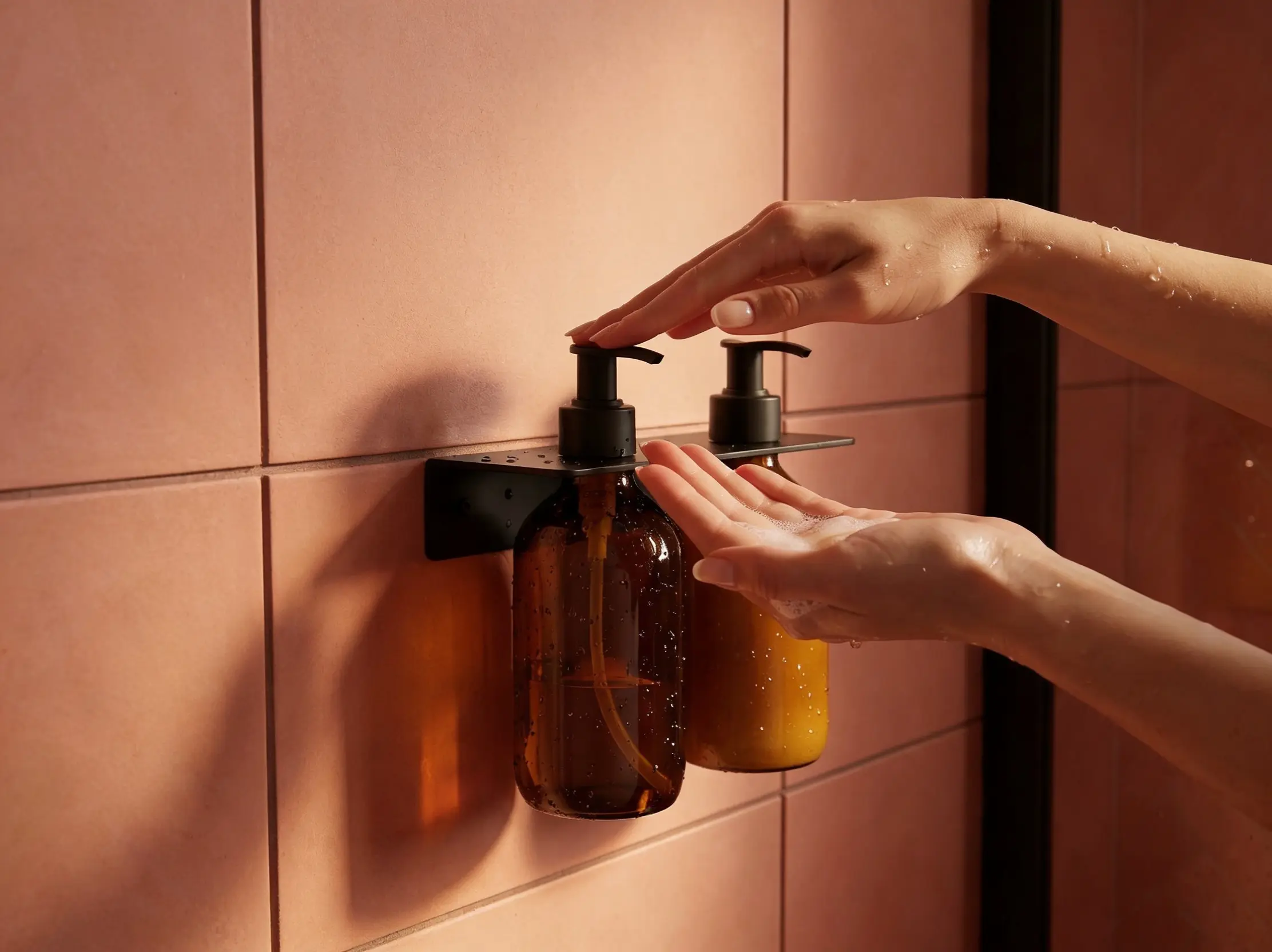 Wall-mounted double bottle holder | With or without drilling
