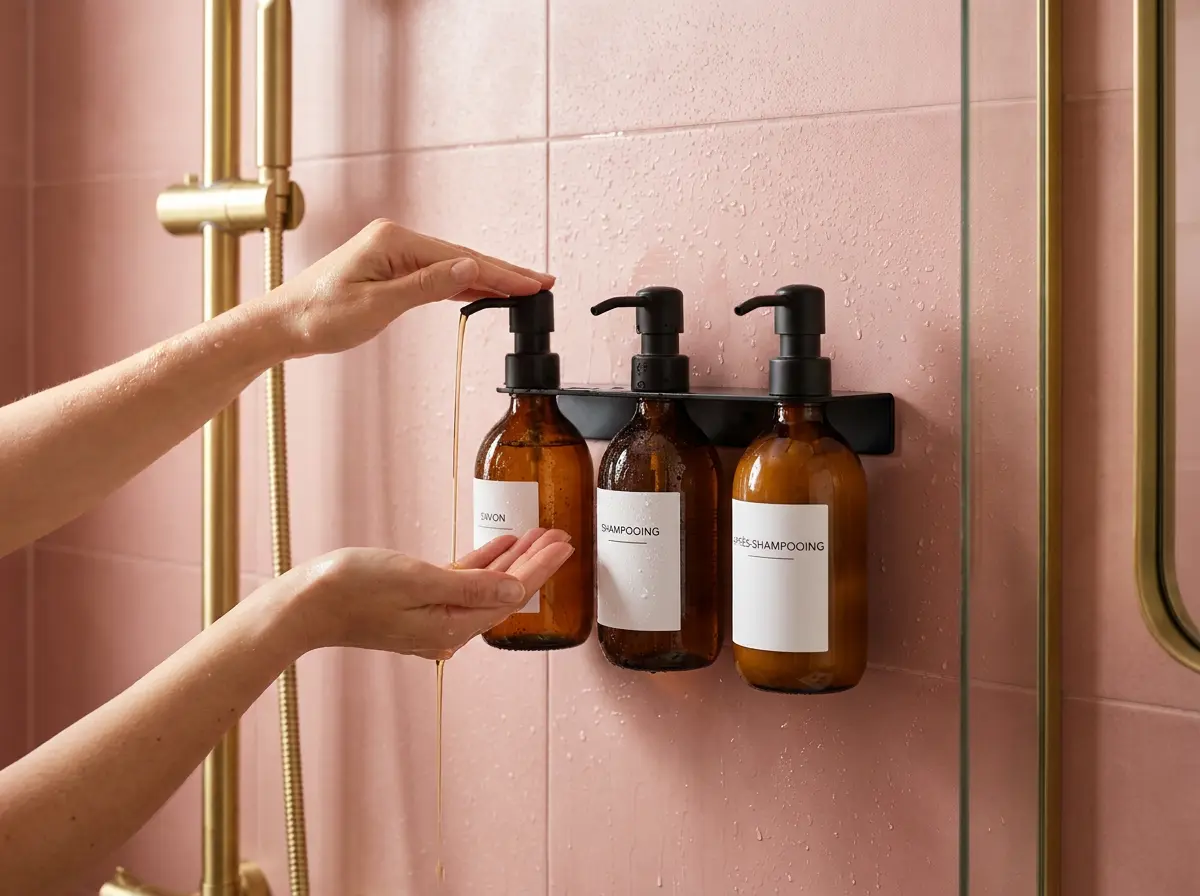 Wall-mounted triple bottle holder | With or without drilling