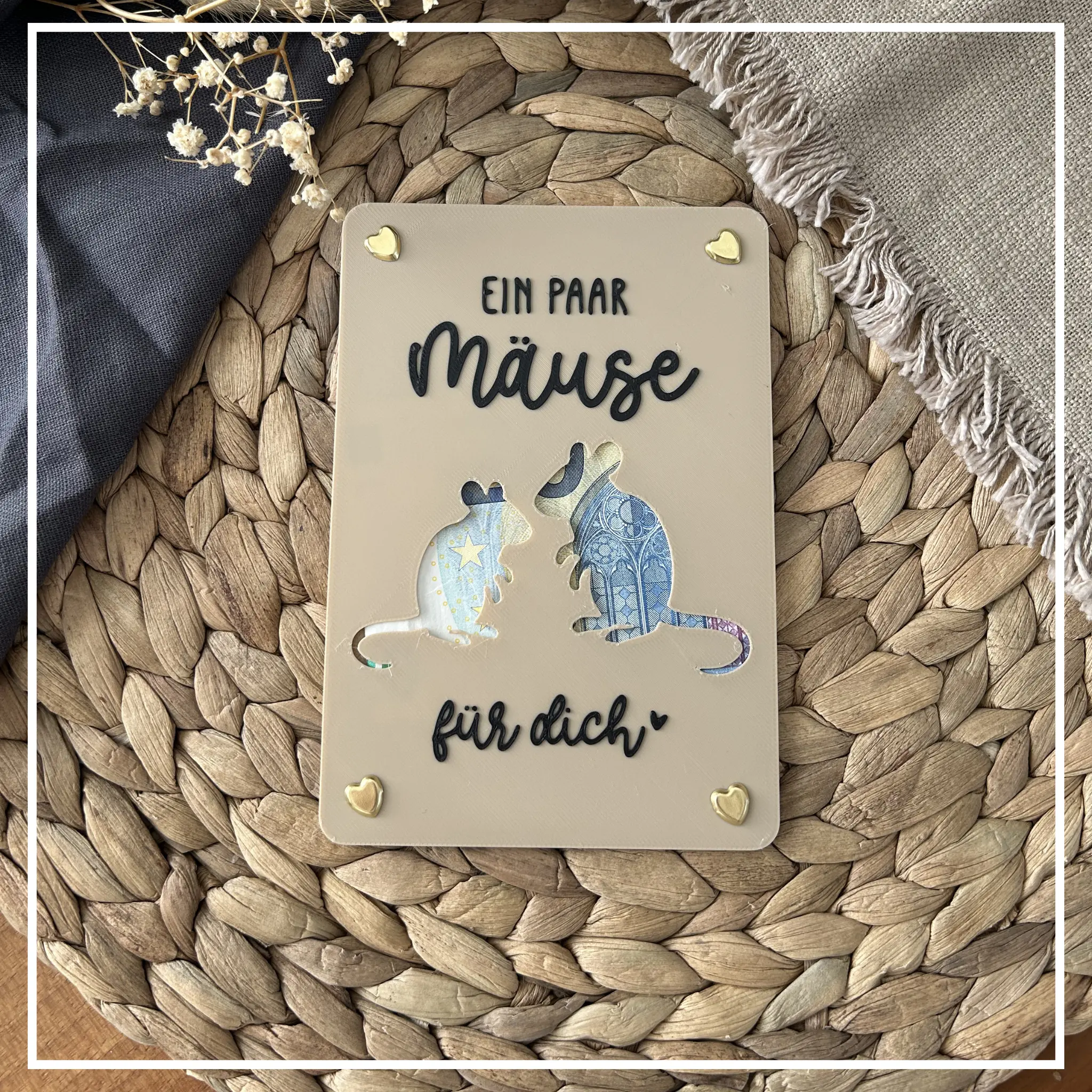 Tarjeta de regalo en efectivo - Empaques creativos para regalos en efectivo - Impulso financiero, agradecimiento e idea de regalo. Gracias, ratones.