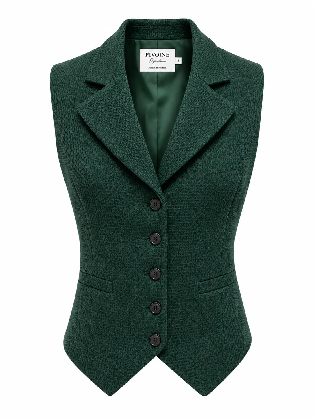 Veston Peaky Vert Sapin motifs Avec Col