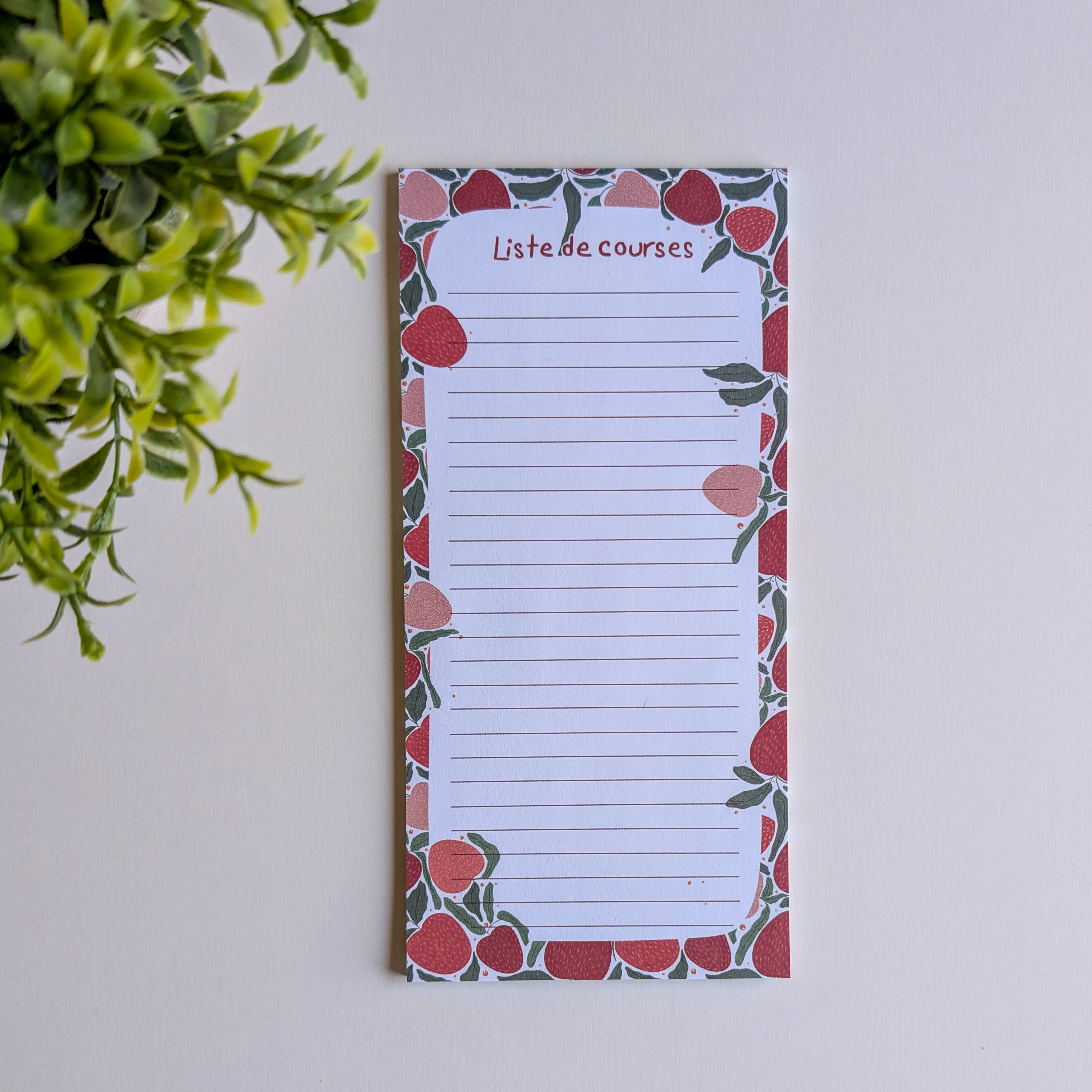 Liste de courses 10x21 cm - Fraises