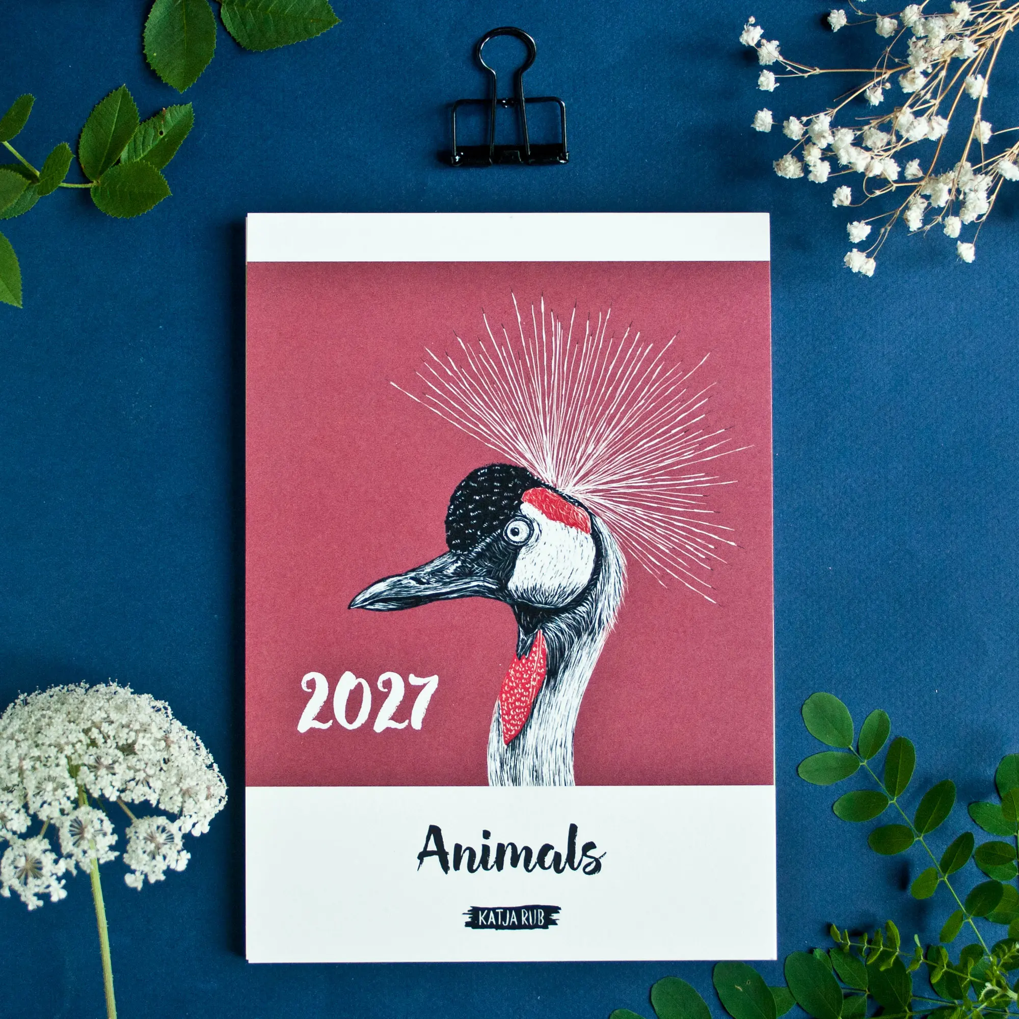 Calendrier animalier 2027 au format A5 (calendrier anglais)