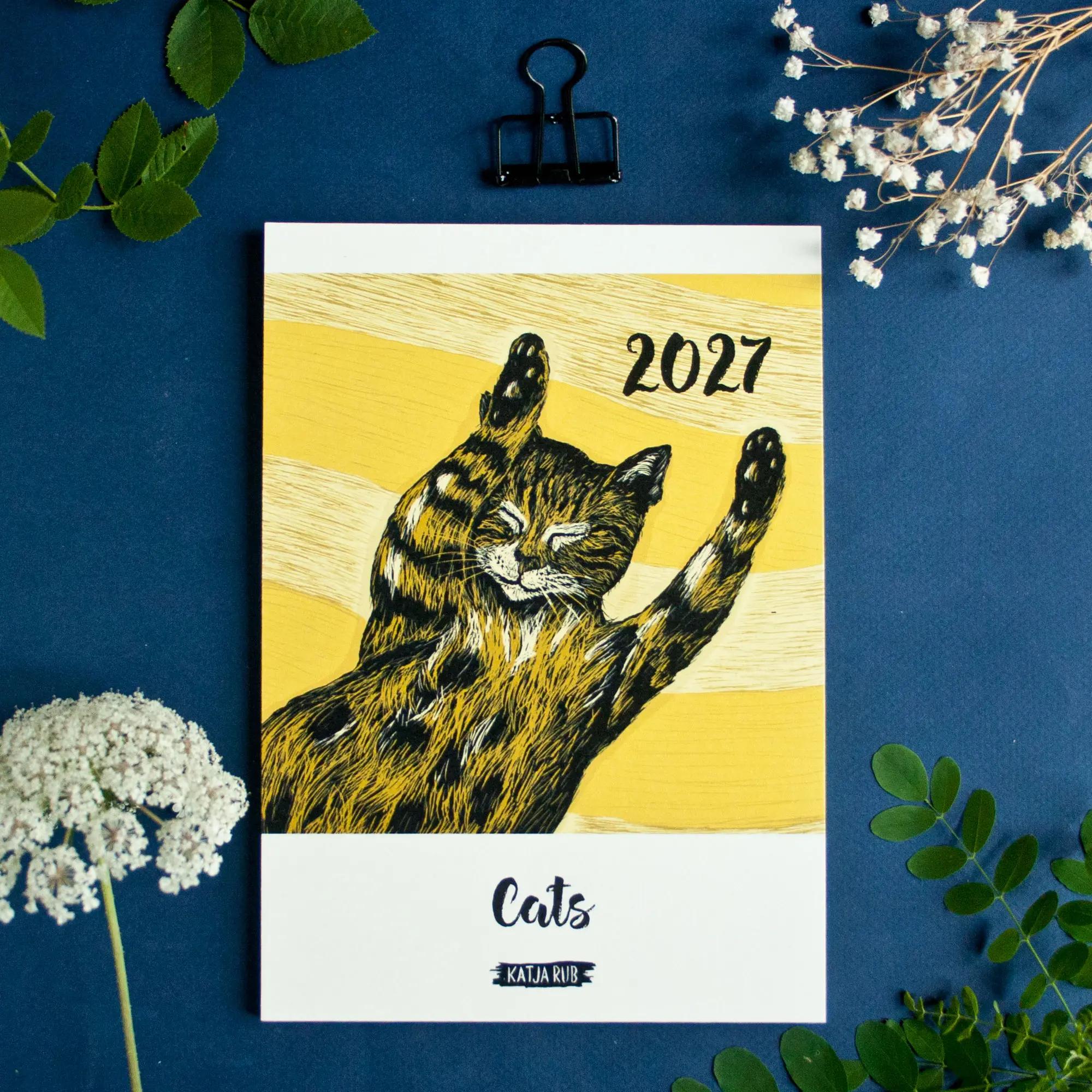 Calendrier des chats 2027 au format A5 (calendrier anglais)